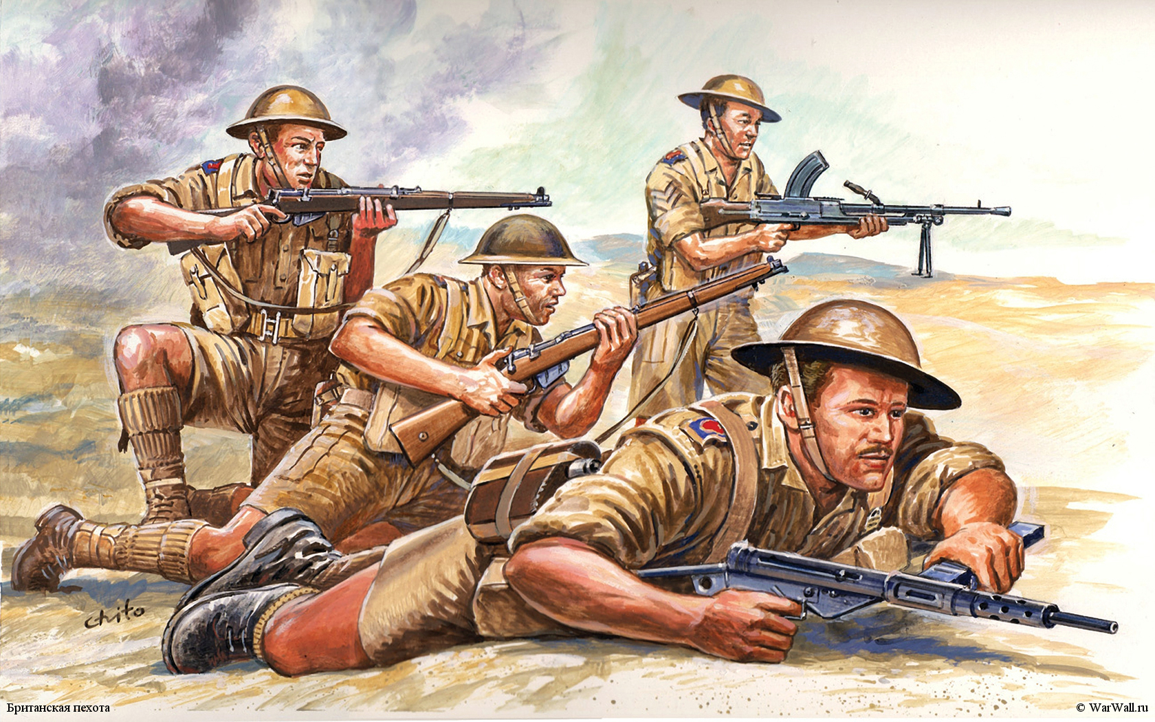 рисунок 6077 Бойцы британской 8-ой армии