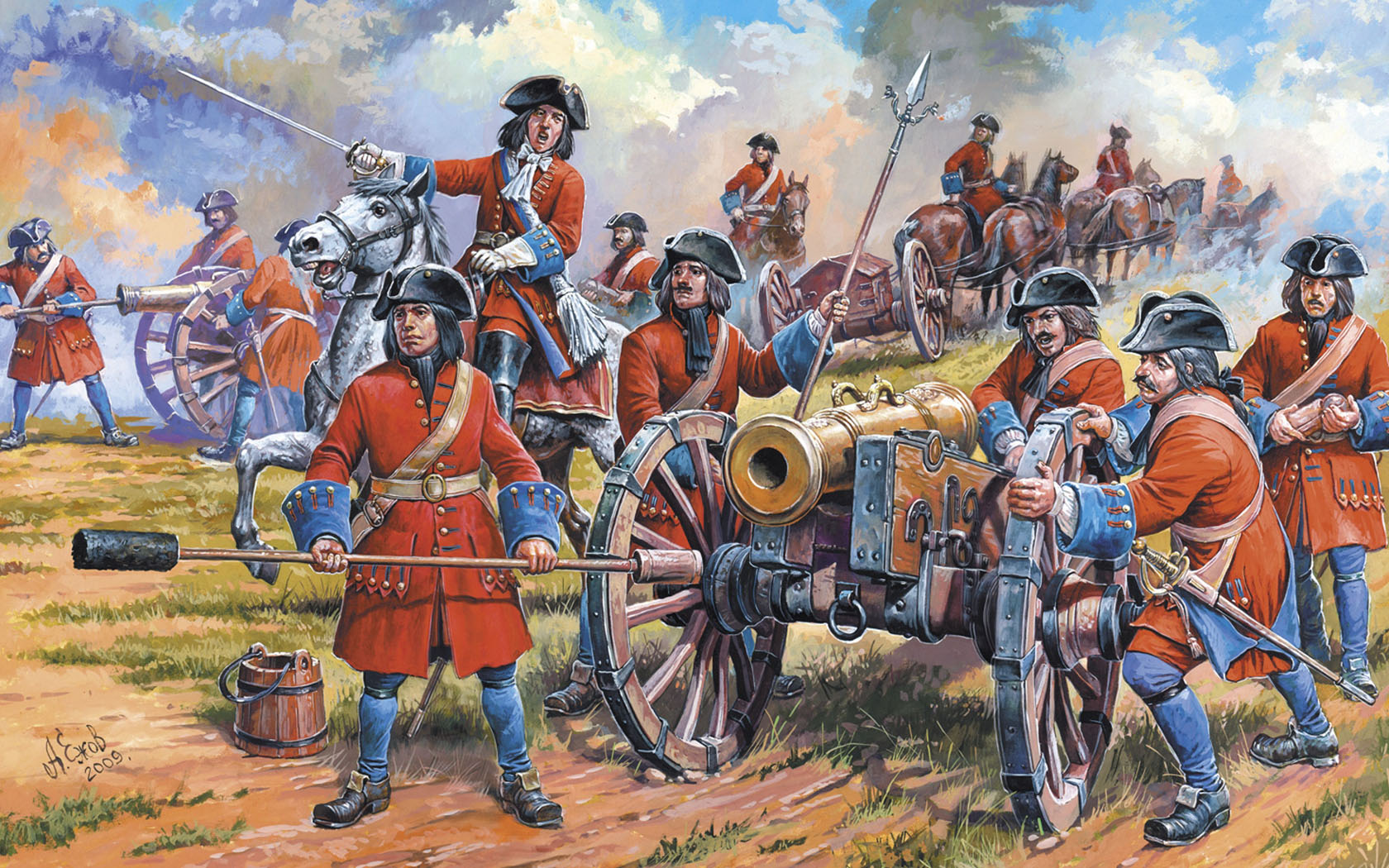 рисунок Русская артиллерия Петра I