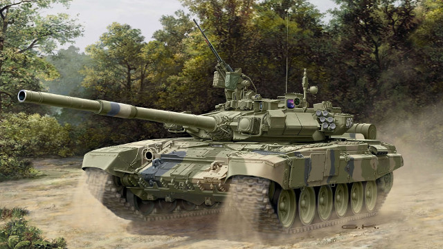 Пятничные арты - танк Т-90 и бронеавтомобиль Динго