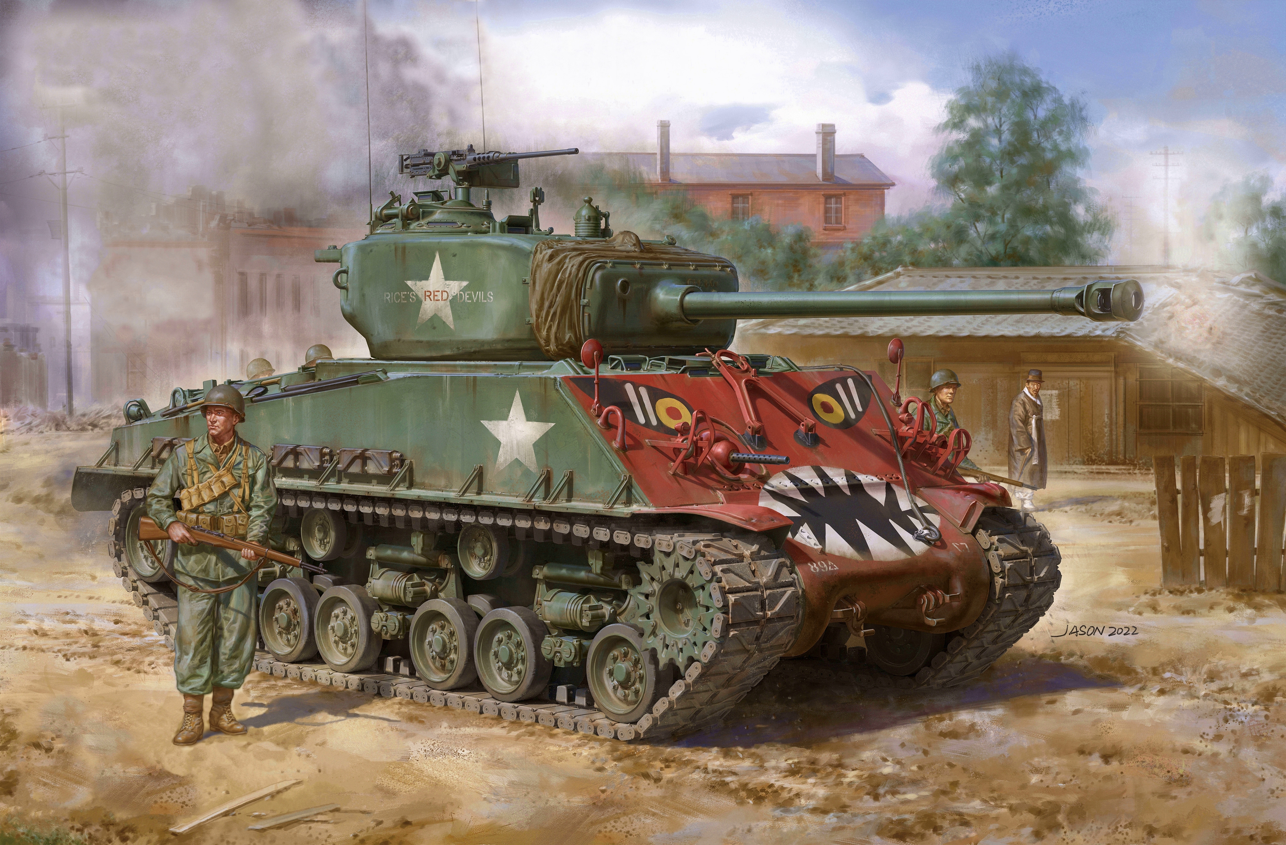 рисунок M4A3E8 Sherman Easy Eight Late (Korean War)