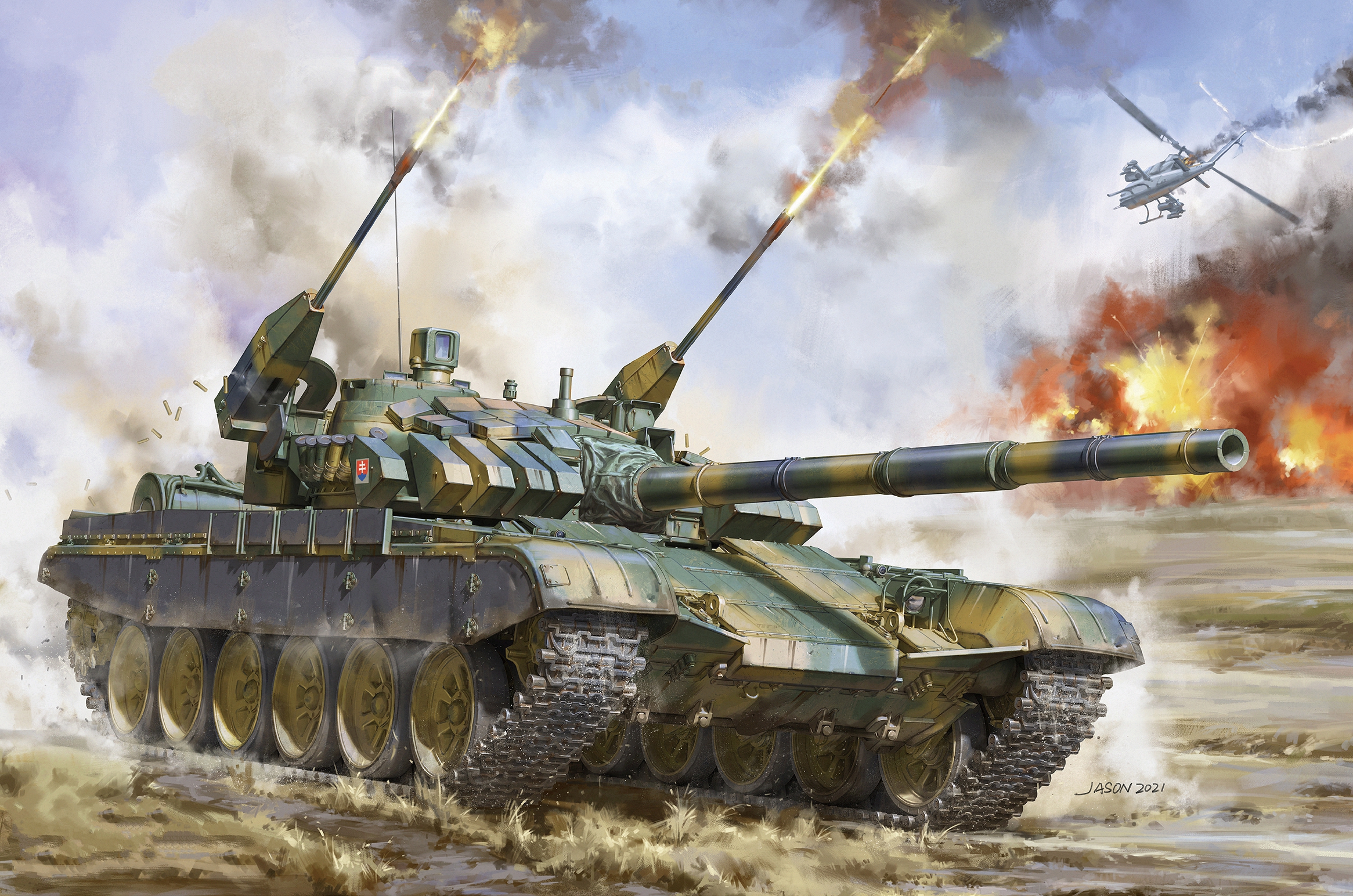 рисунок T-72M2 Moderna Slovakian MBT