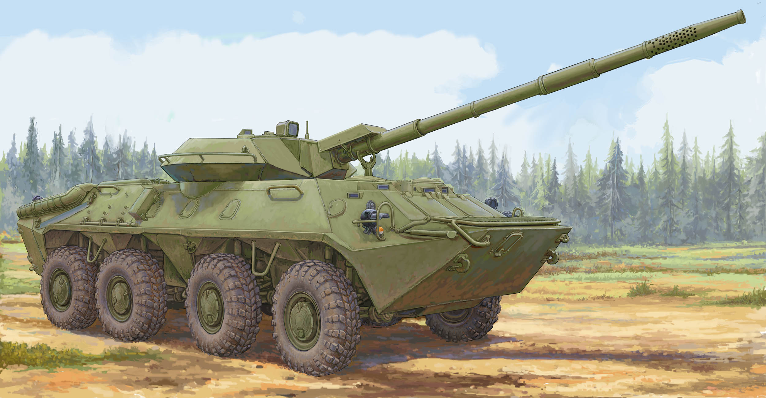 рисунок Soviet 2S14 Zhalo-S 85mm Anti-Tank Gun