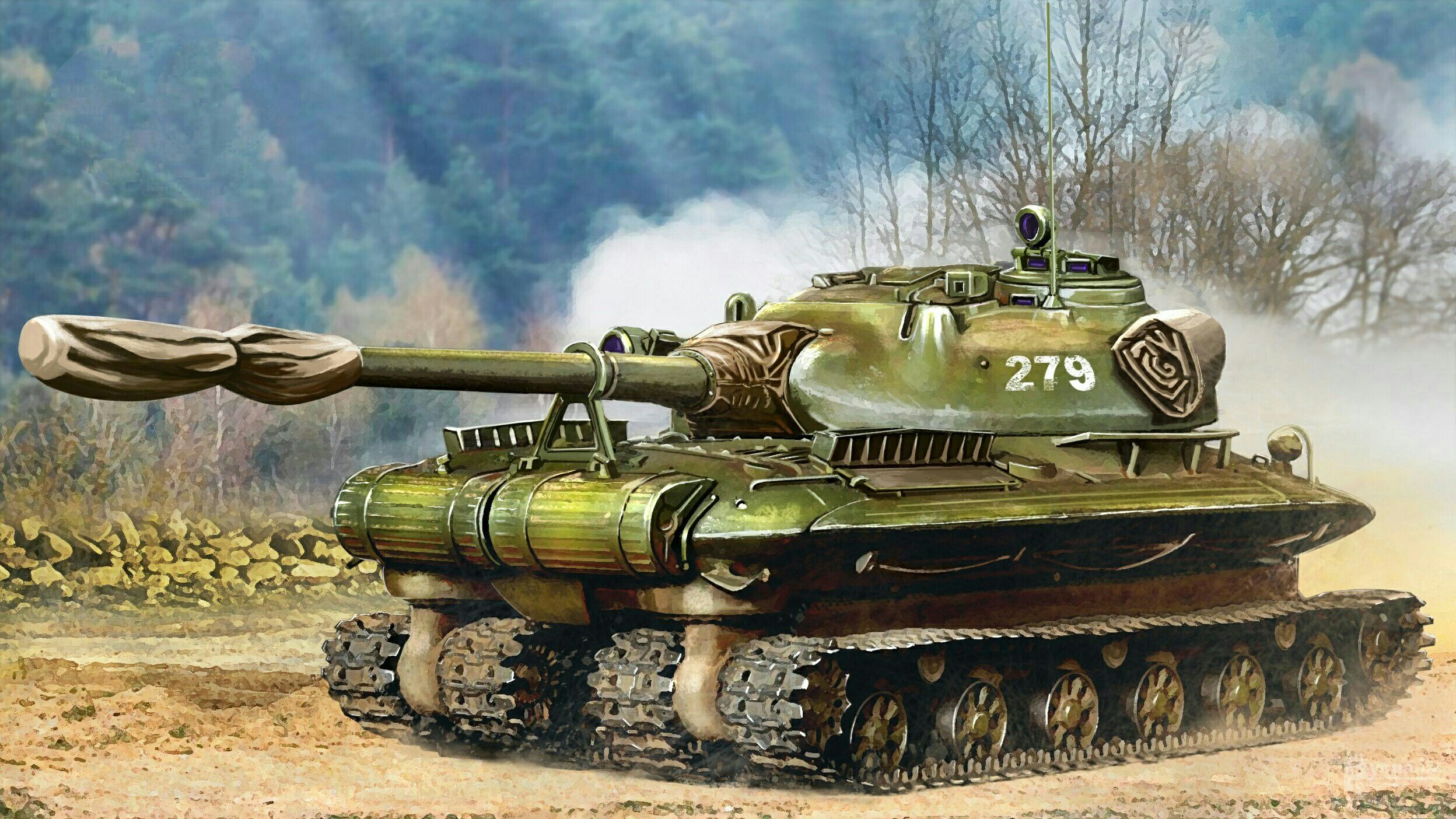 рисунок танк Объект 279
