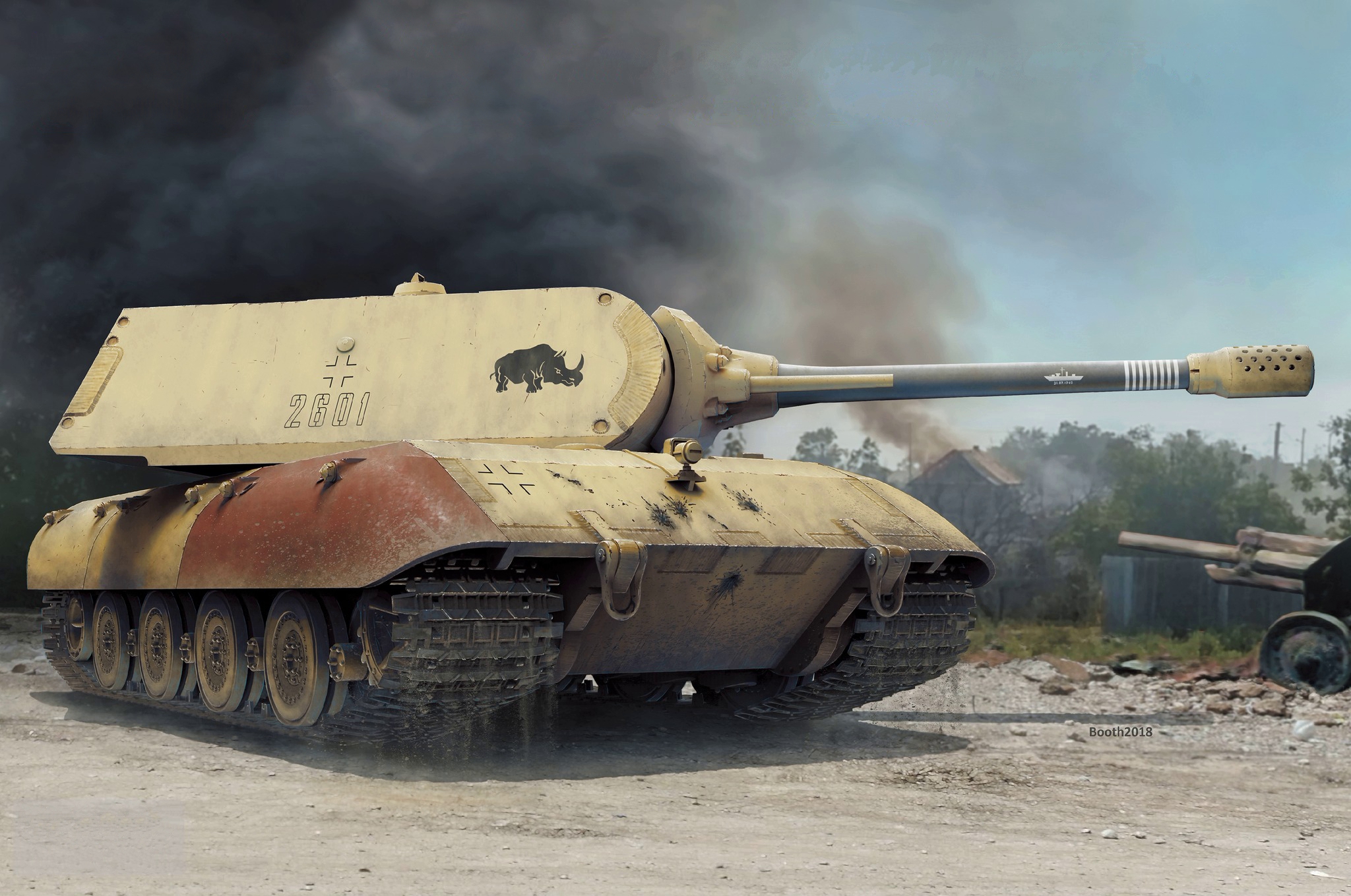 рисунок E-100 w/Maus Turret Super Heavy Tank