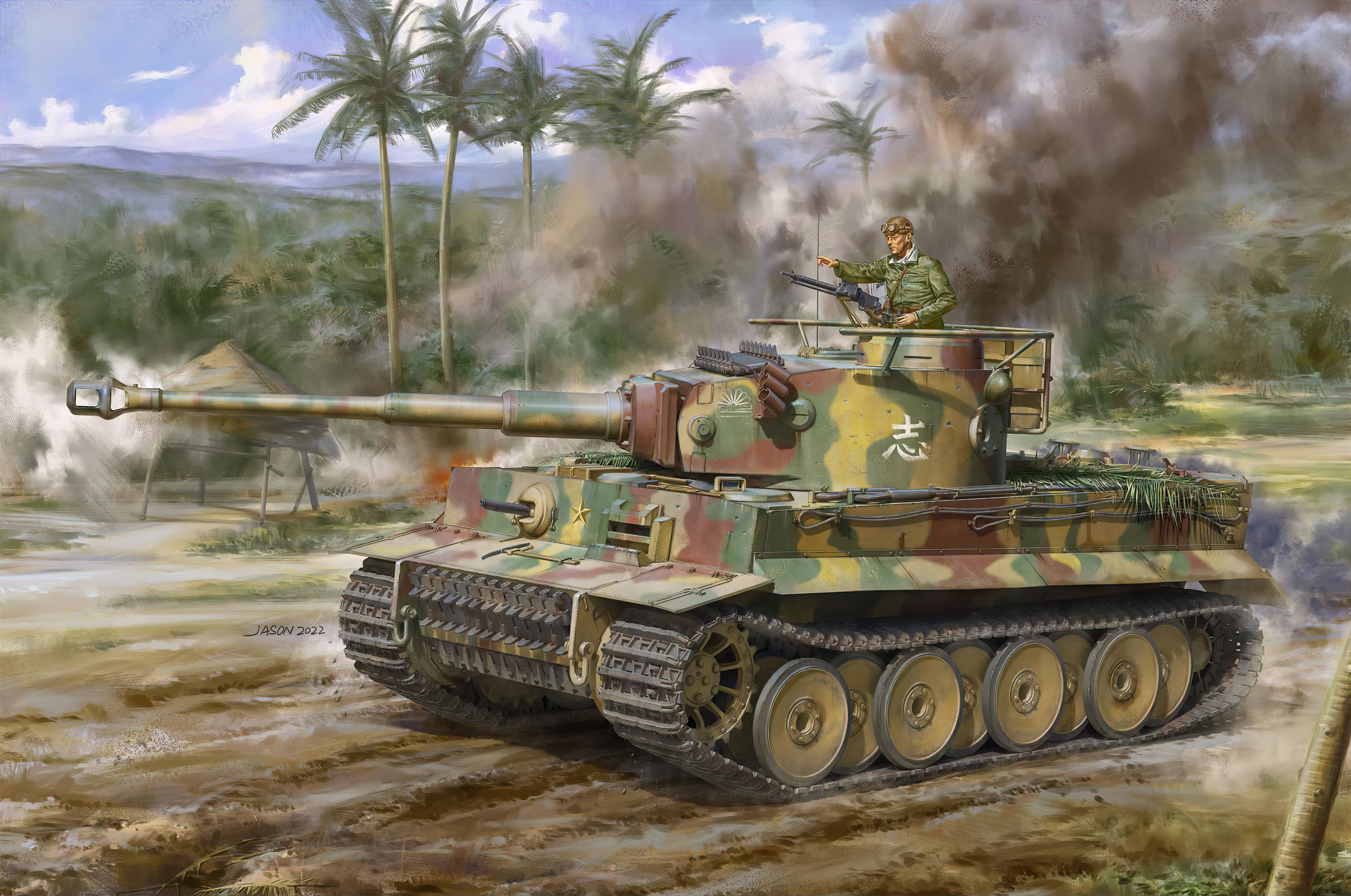 рисунок японский танк Тигр