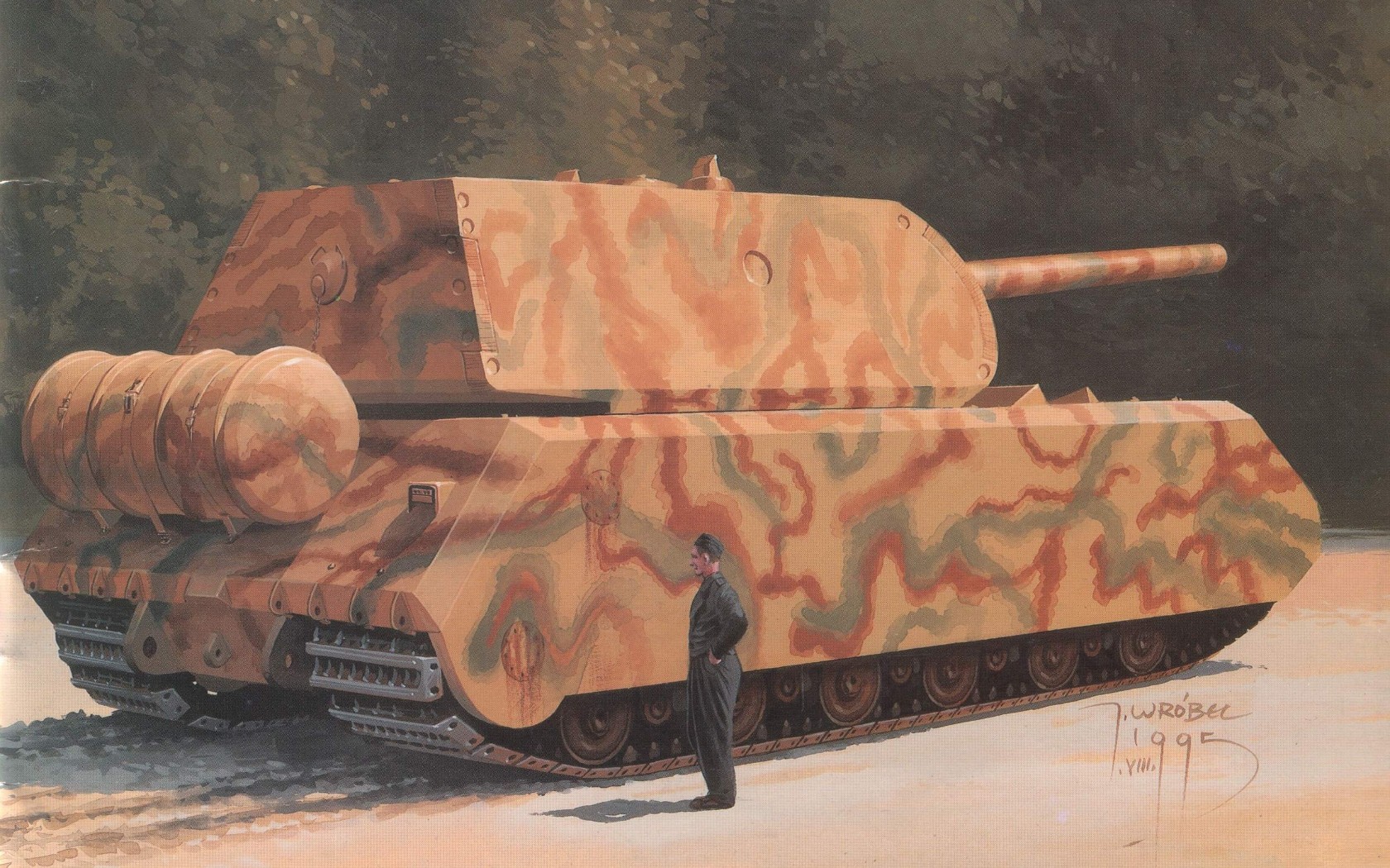 рисунок Сверхтяжелый танк Maus