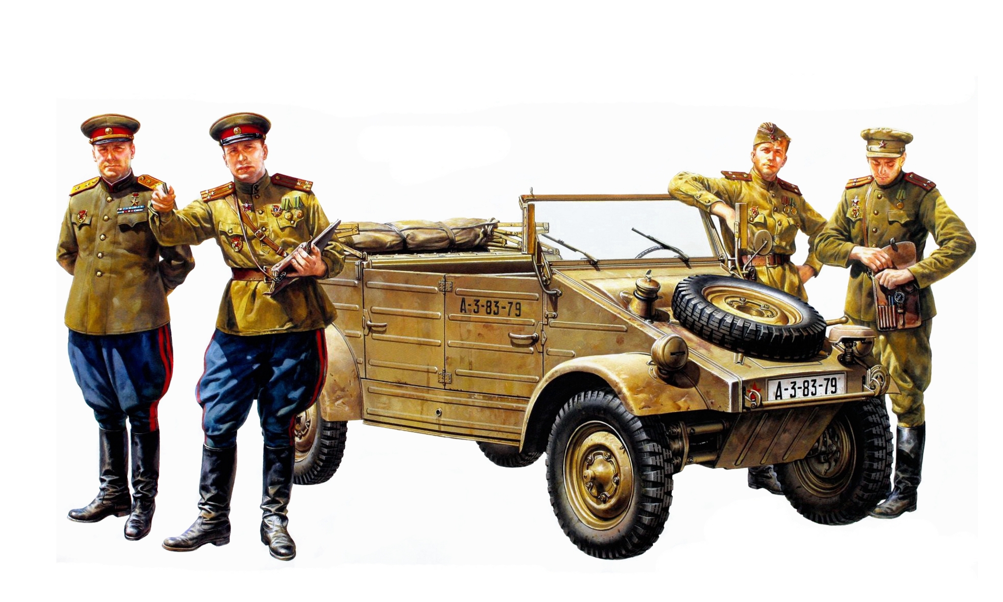 рисунок WWII Russian Commanders & Staff Car