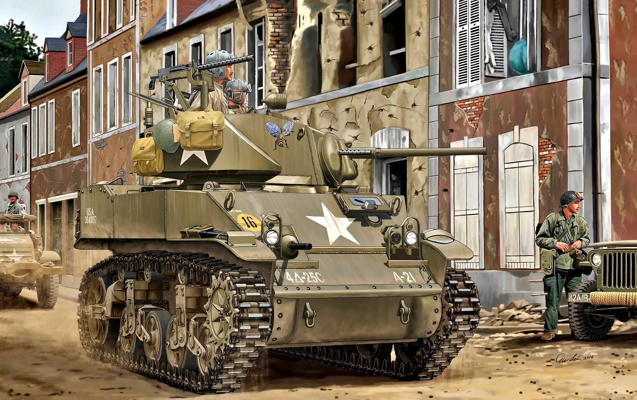 рисунок M5A1 Stuart Light Tank (Late Production)