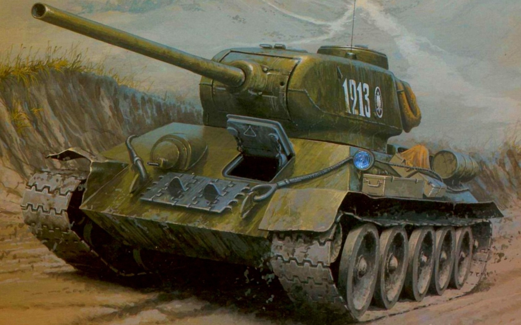 рисунок Советский танк Т-34/85