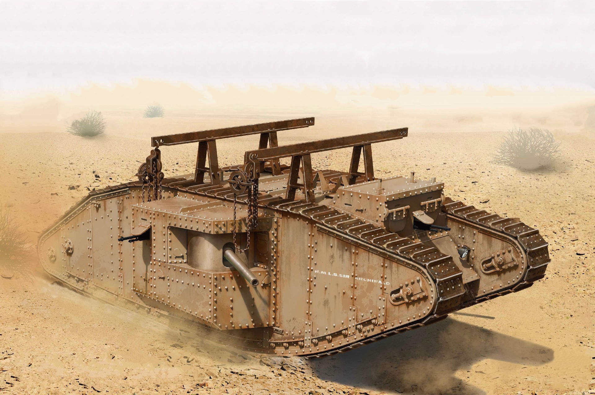 рисунок WWI Heavy Battle Tank Mk.I Male