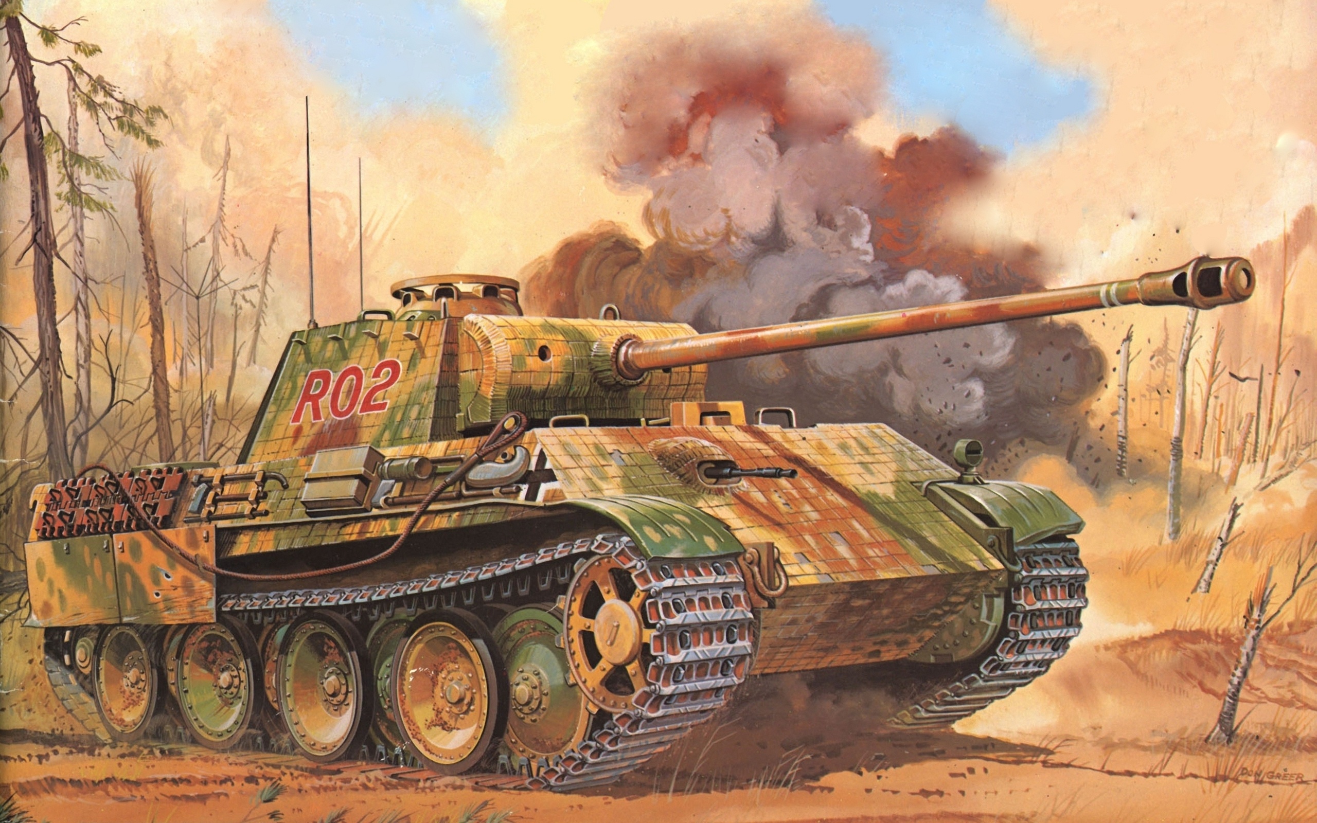 Рисунок Танк PzKpfw V на рабочий стол | Бронетехника War Wallpapers