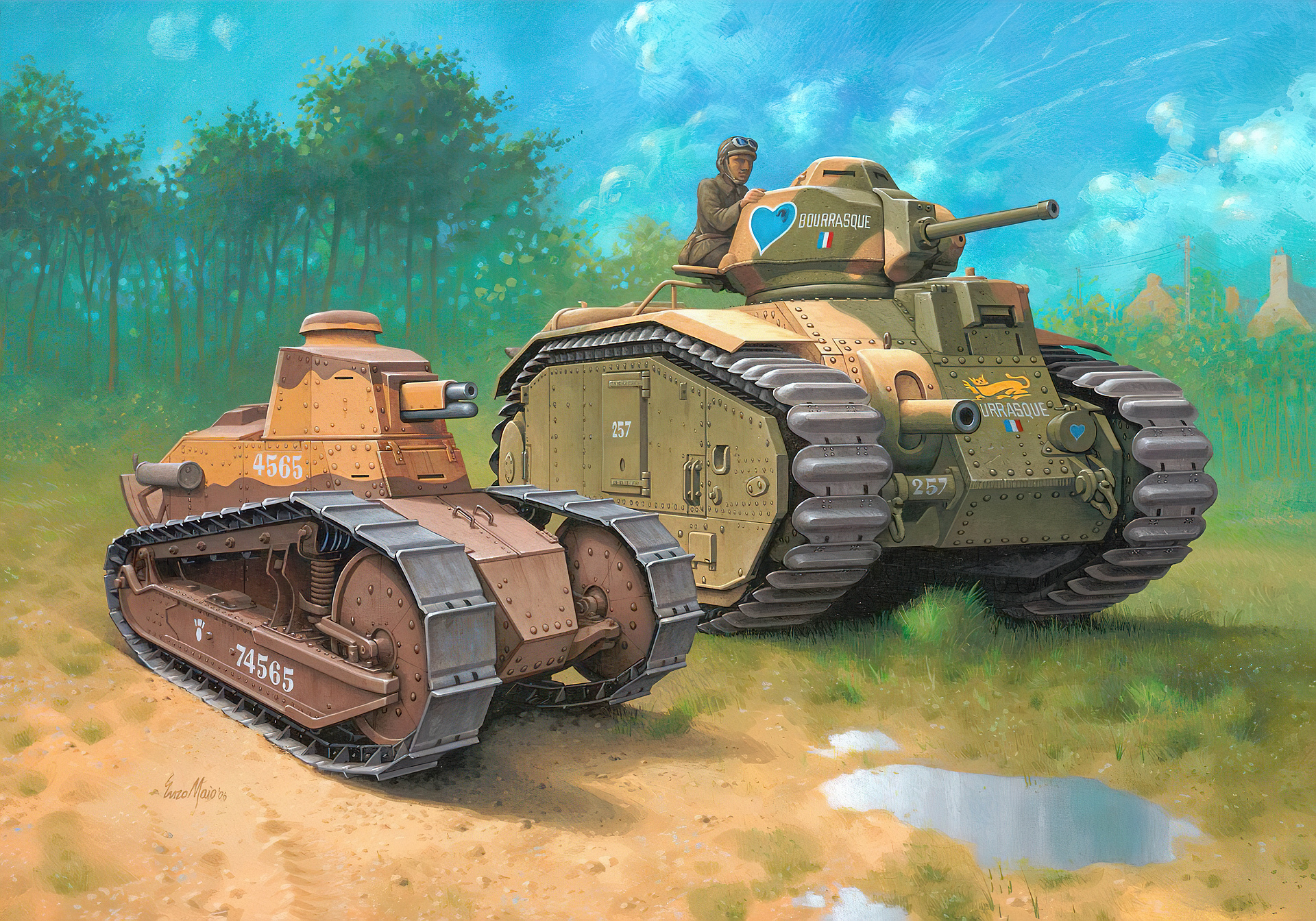 рисунок французские танки