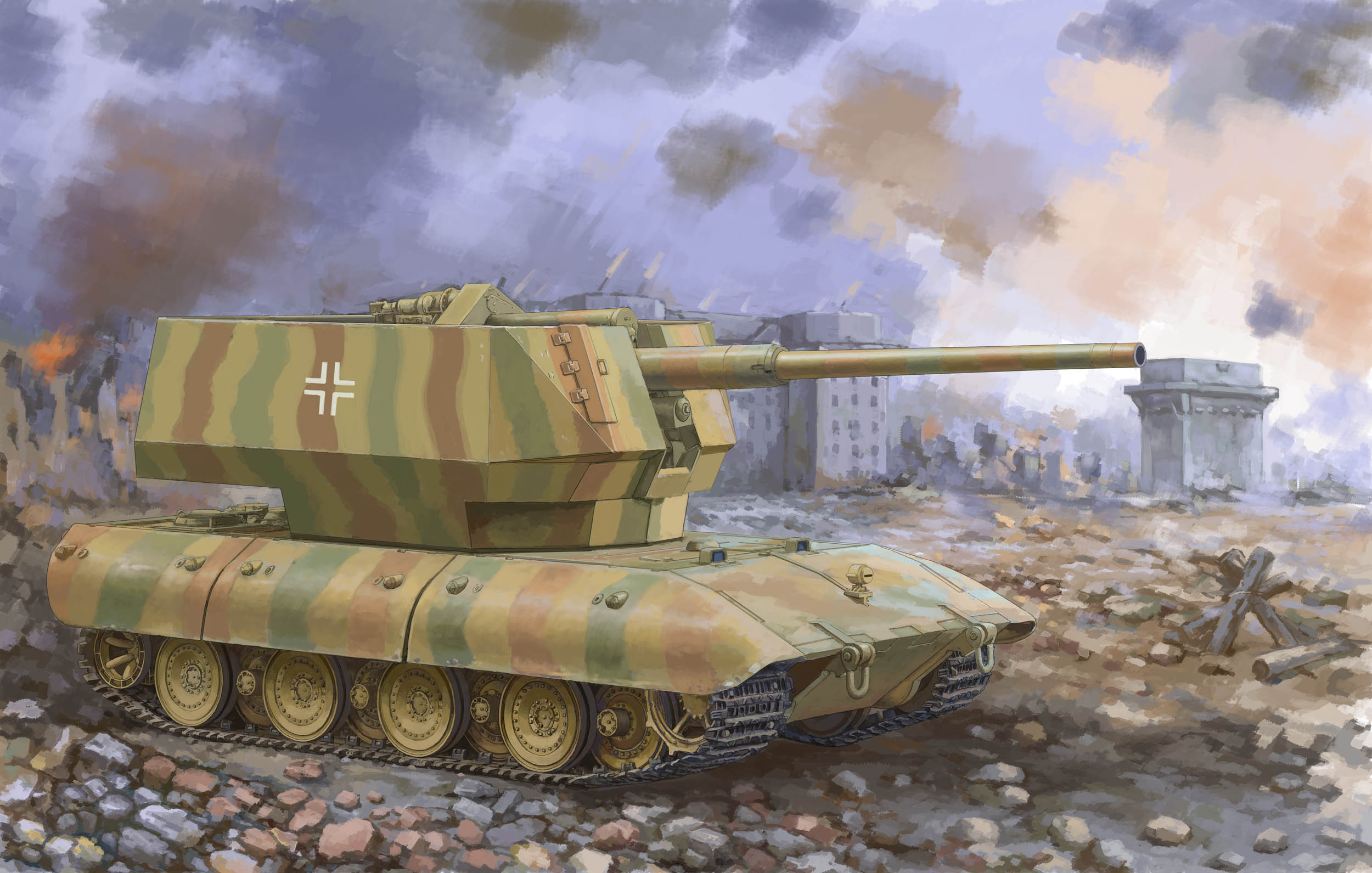 рисунок E-100 Flakpanzer mit 12,8cm Flak 40
