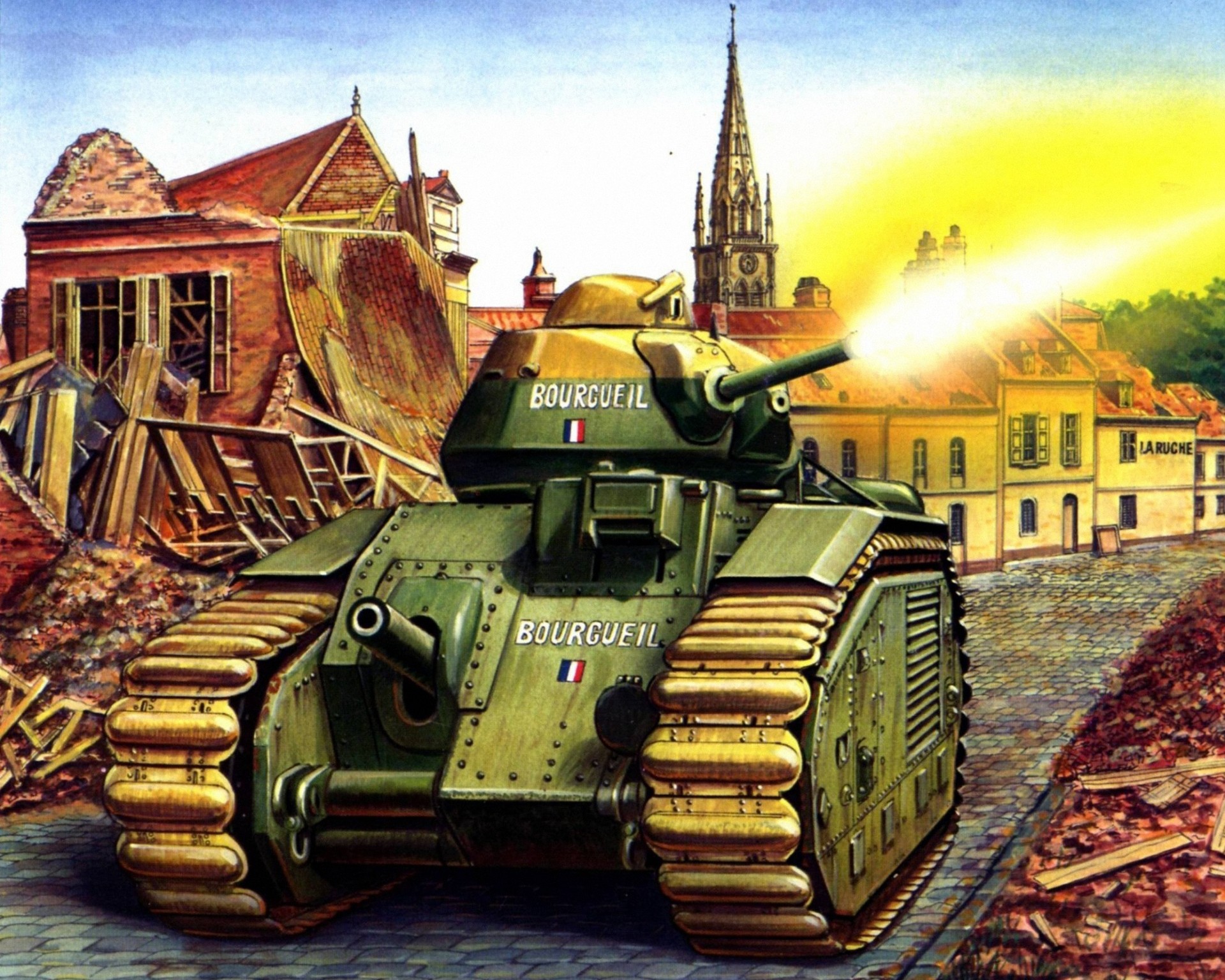 рисунок Тяжелый танк B1