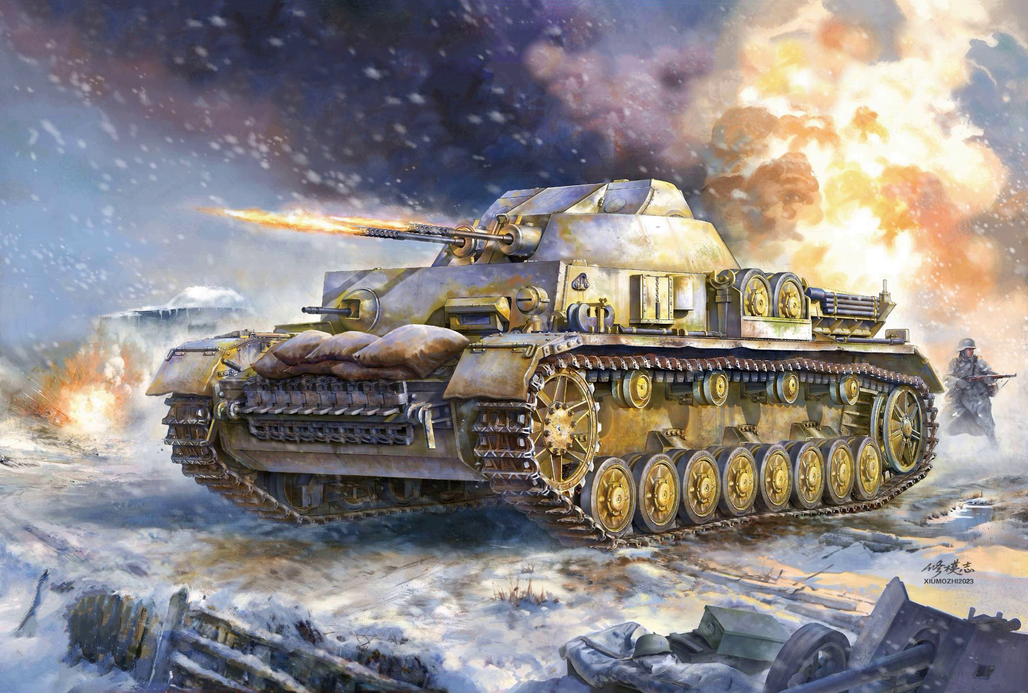 рисунок Kugelblitz Flakpanzer IV (MK 103 Doppelflak 30mm)