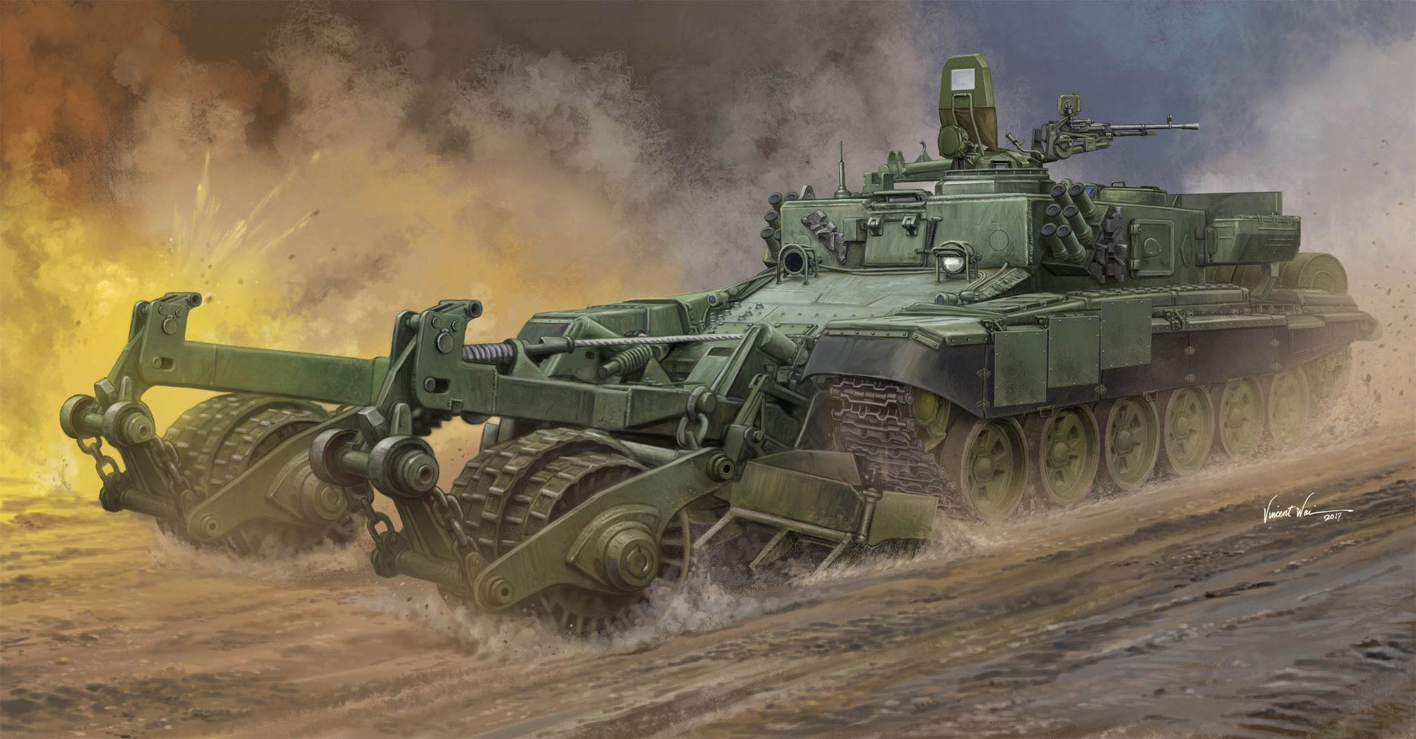 рисунок Russian Armored Mine-Cleaning Vehicle BMR-3