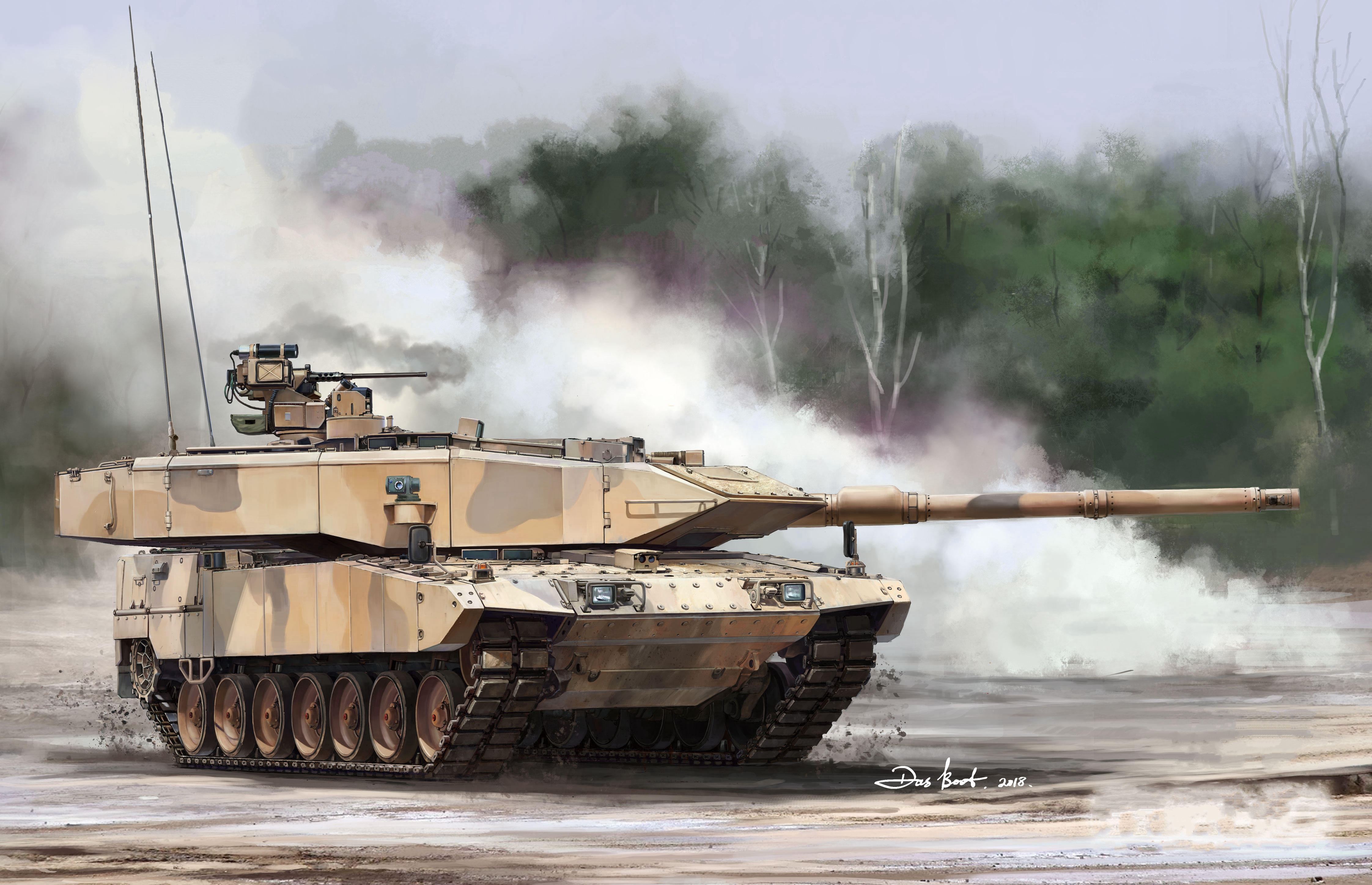 рисунок Leopard 2A7+ German Main Battle Tank