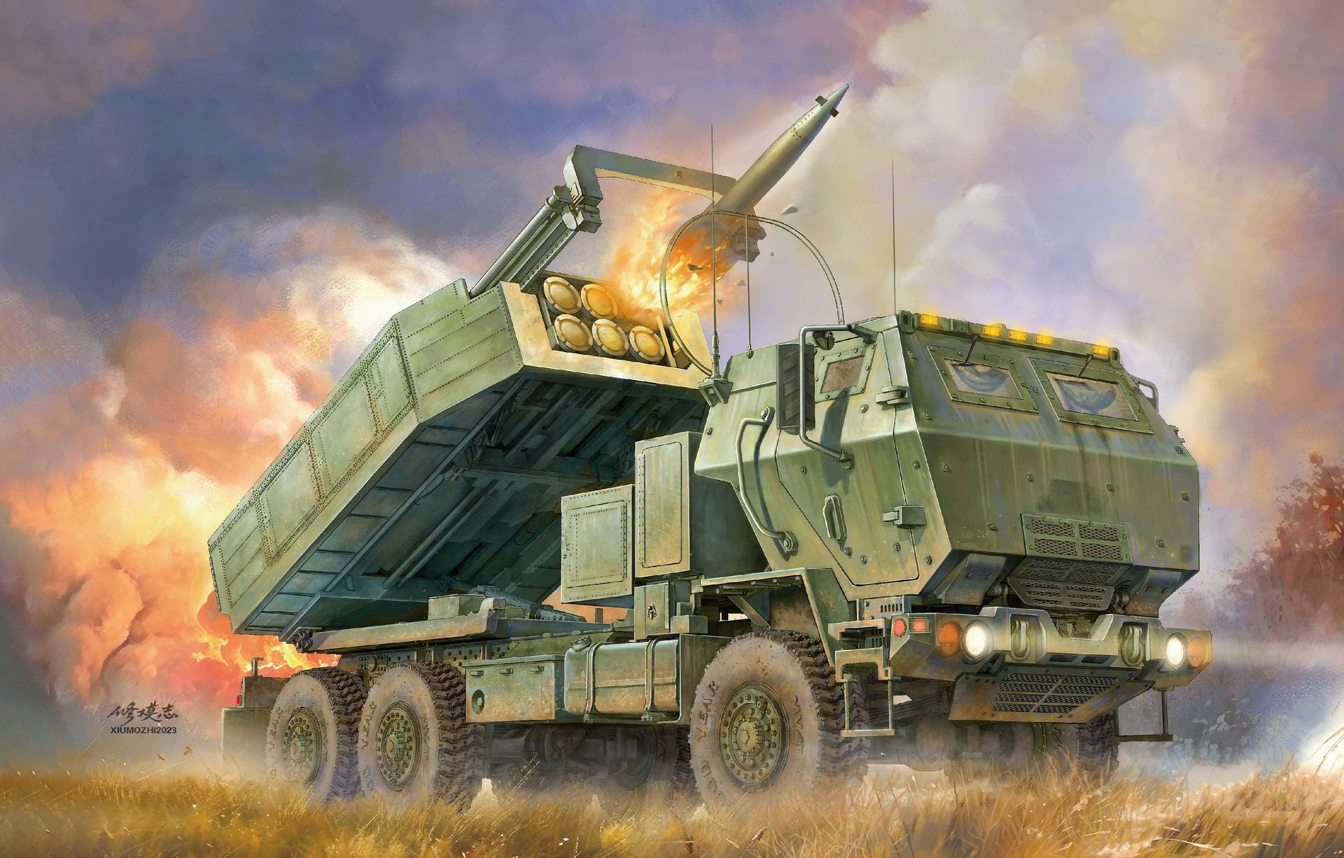 рисунок M142 HIMARS High Mobility Artillery Rocket System