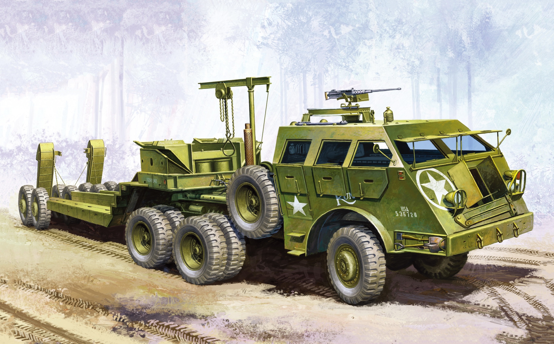 рисунок US Tank Transporter Dragon Wagon