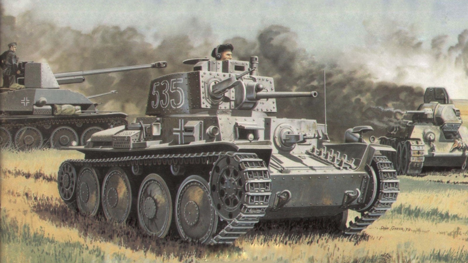 рисунок Немецкий танк PzKpfw 38(t)