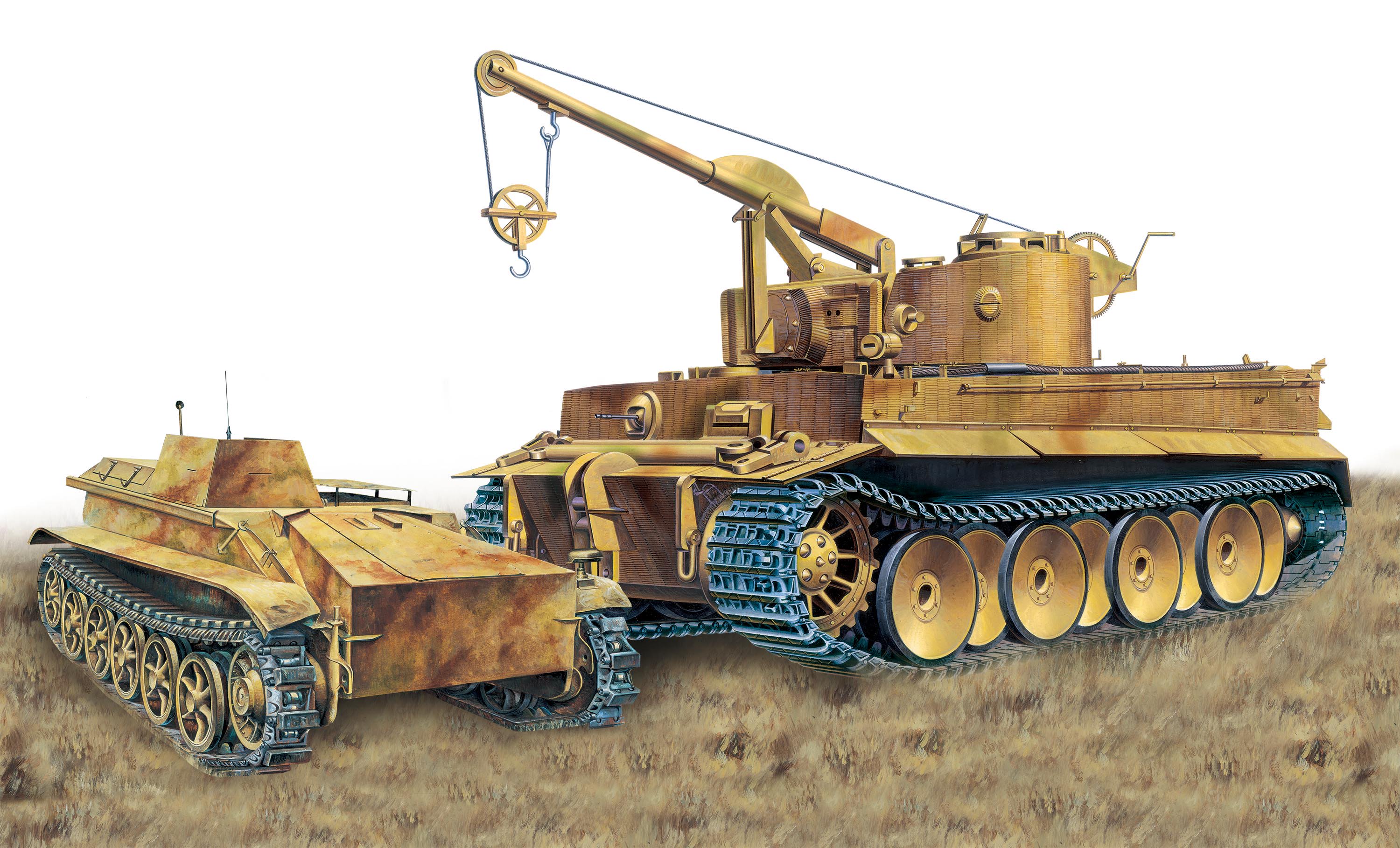 рисунок Bergpanzer Tiger I & Borgward IV Ausf.A
