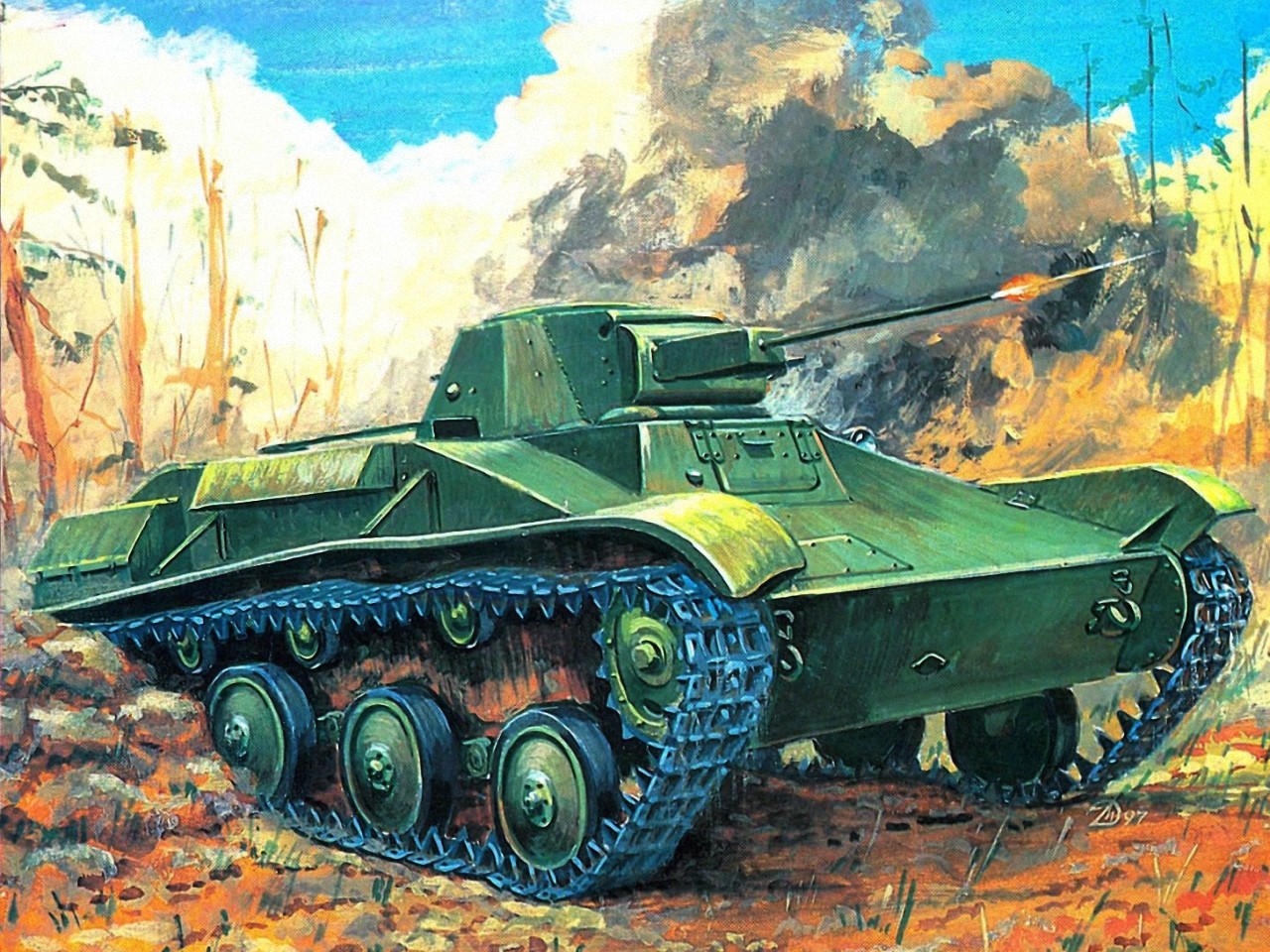 рисунок Лёгкий танк Т-60