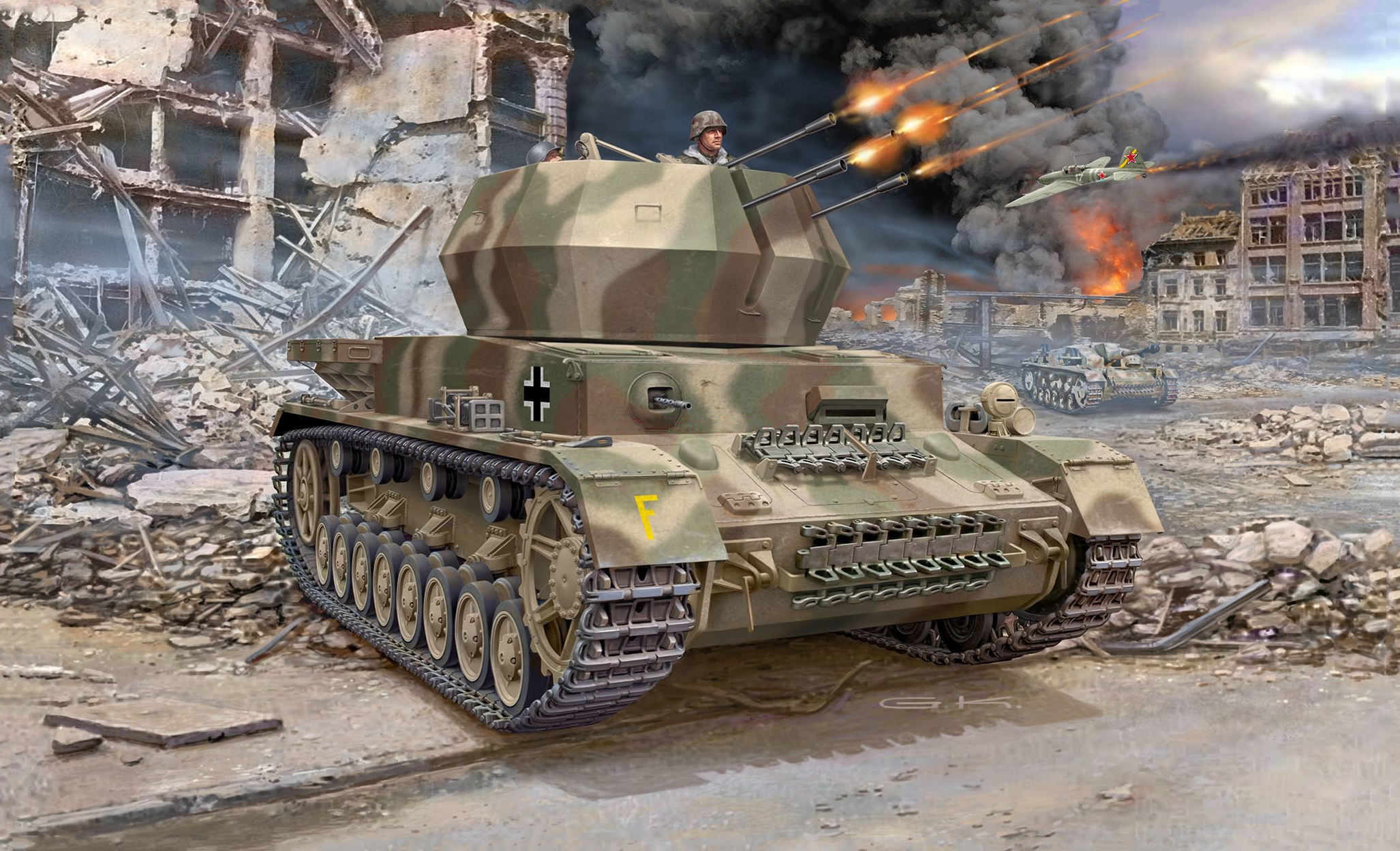рисунок Flakpanzer IV Wirbelwind (2cm Flak 38)
