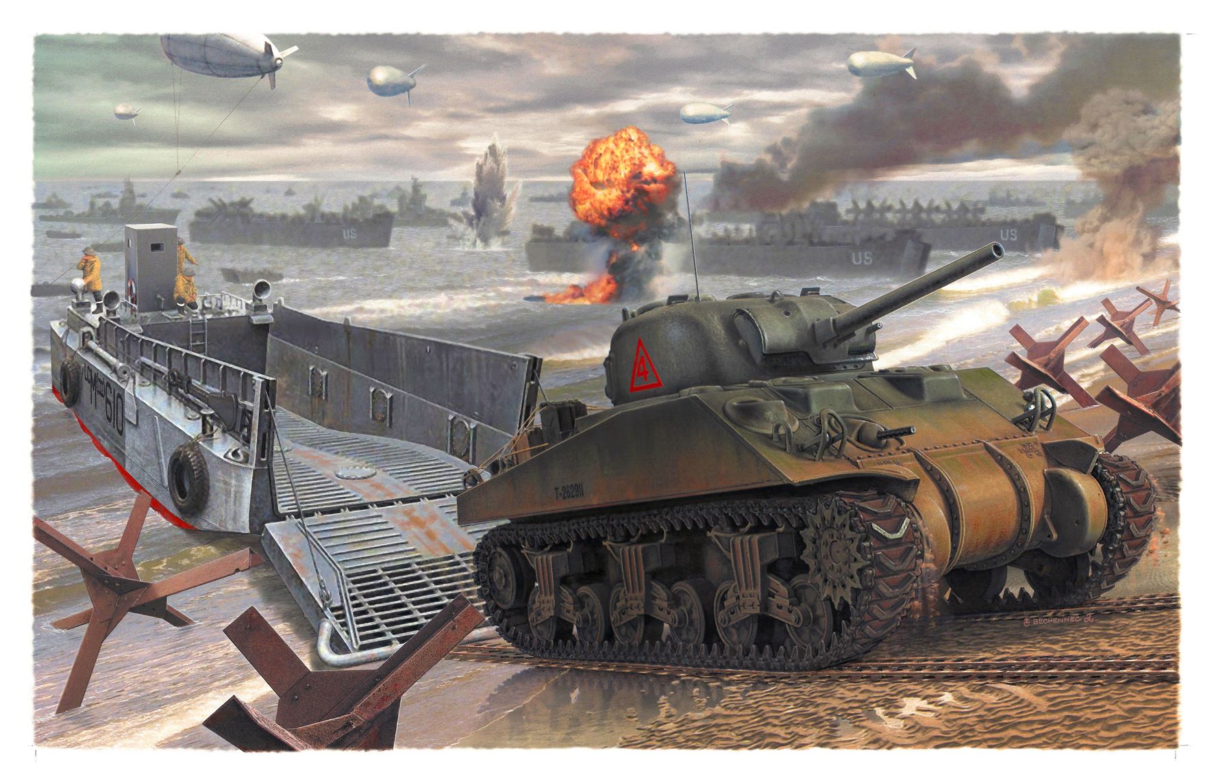 рисунок LCM Mk.III and Sherman