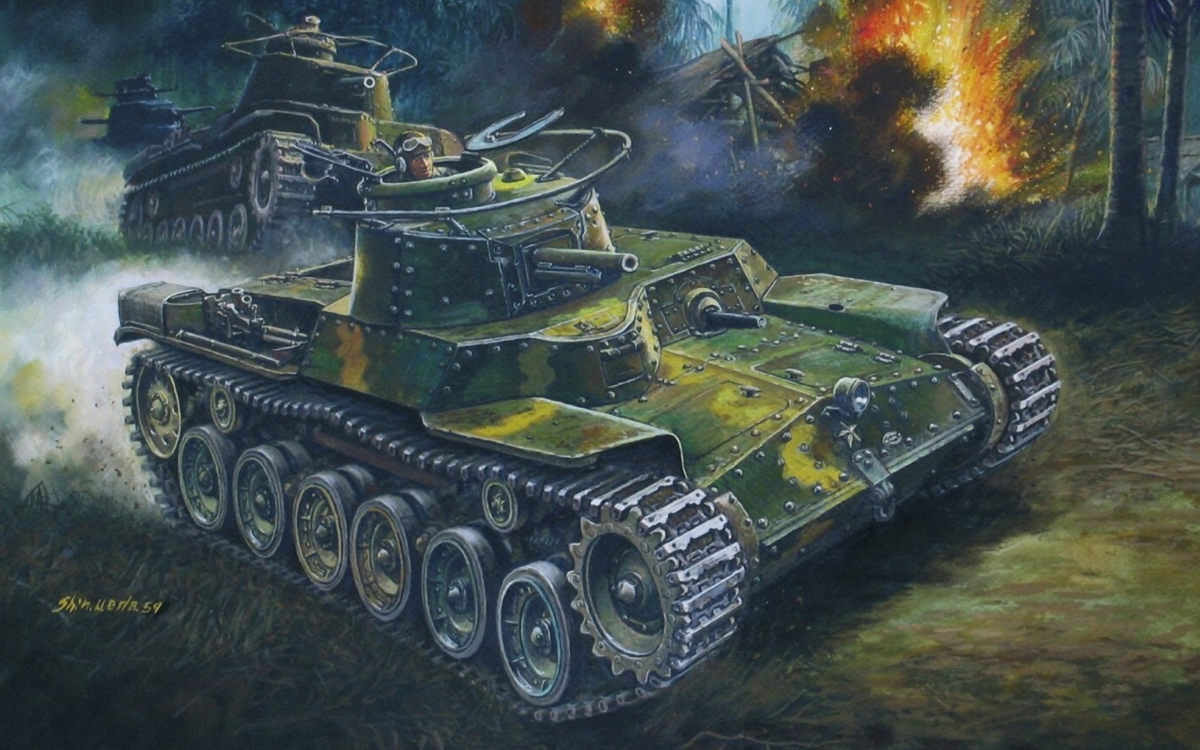 рисунок Средний танк Чи-Ха