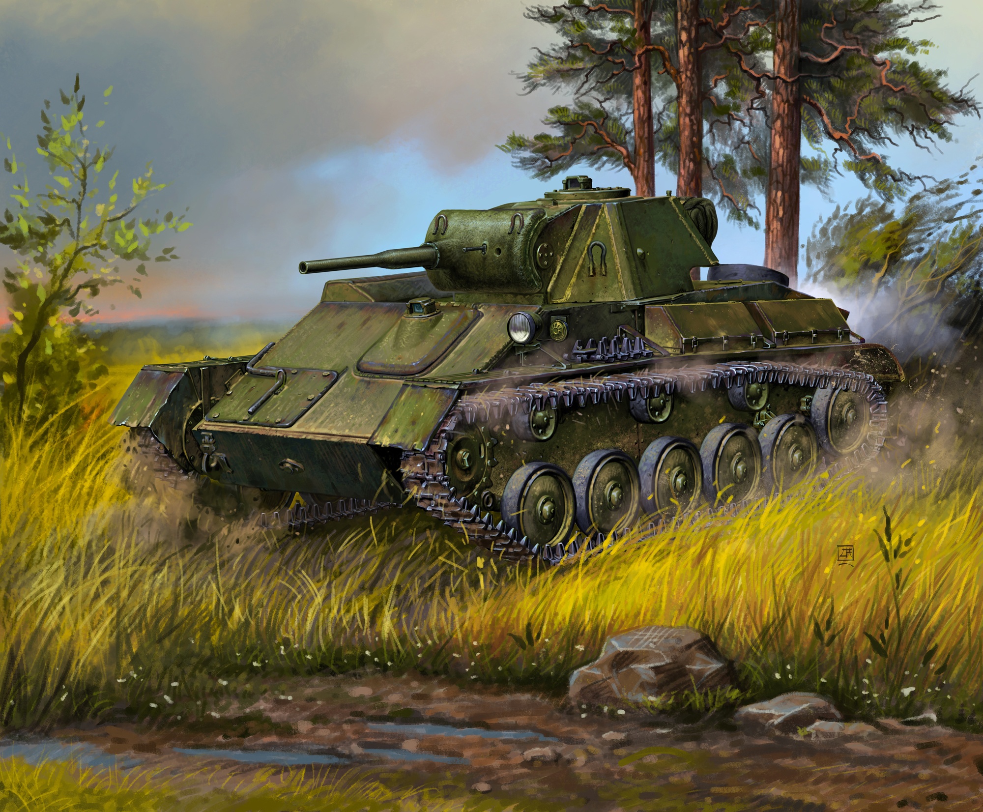 рисунок легкий танк Т-70
