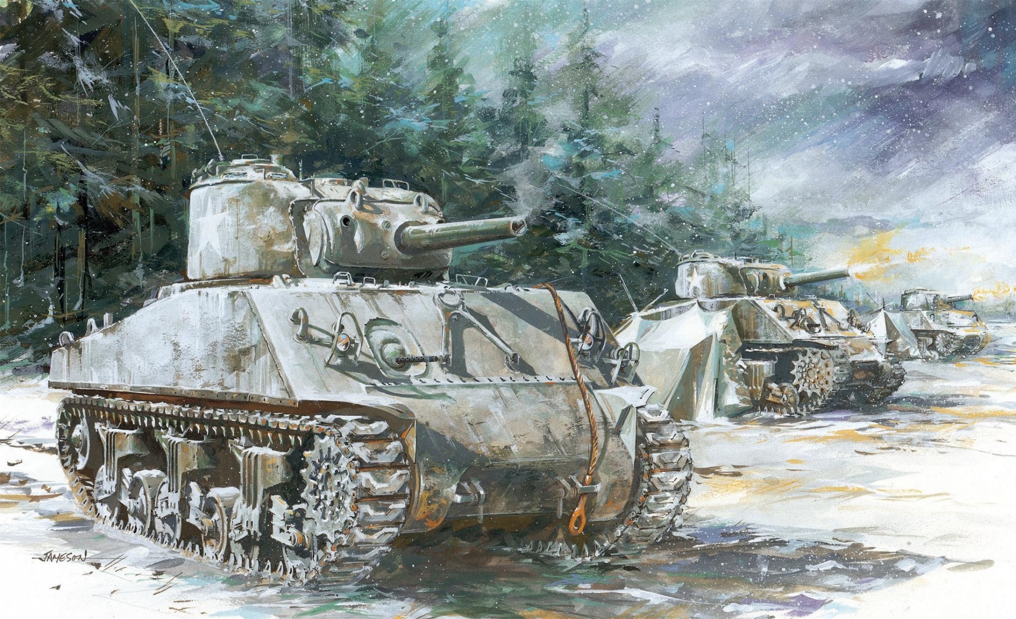 рисунок Sherman M4A3 (105mm) VVSS