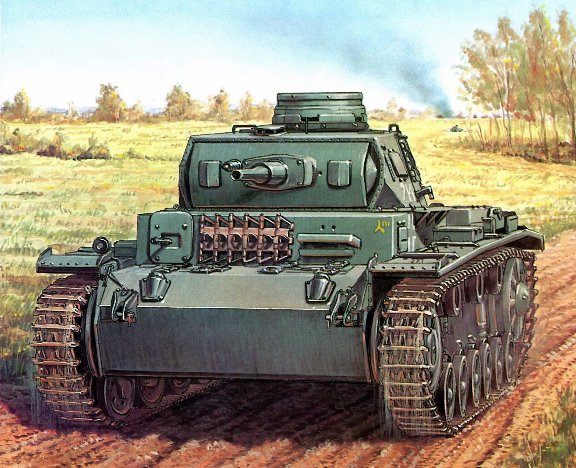 рисунок средний танк Panzer III