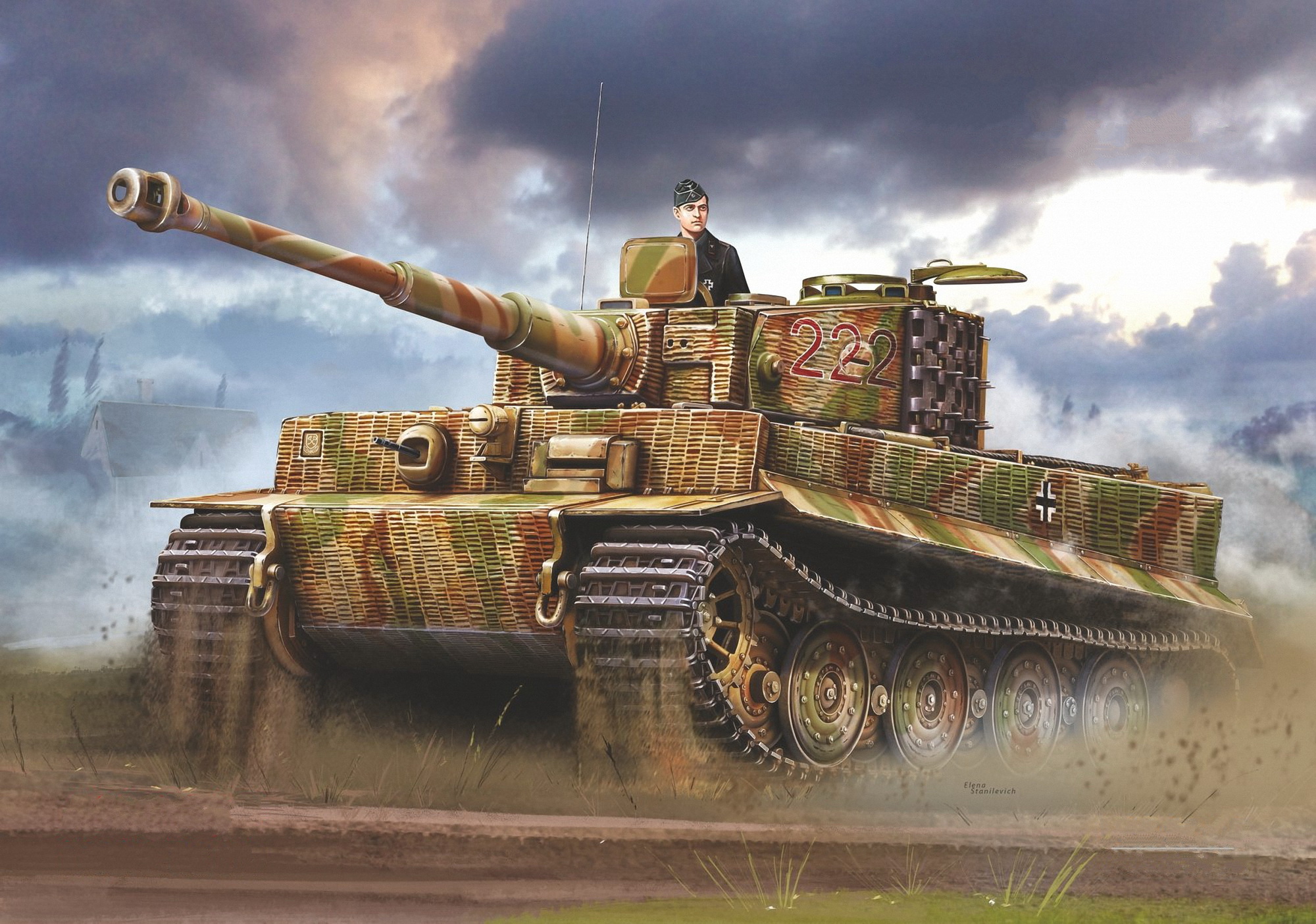 рисунок Tiger I Ausf.E German Heavy Tank