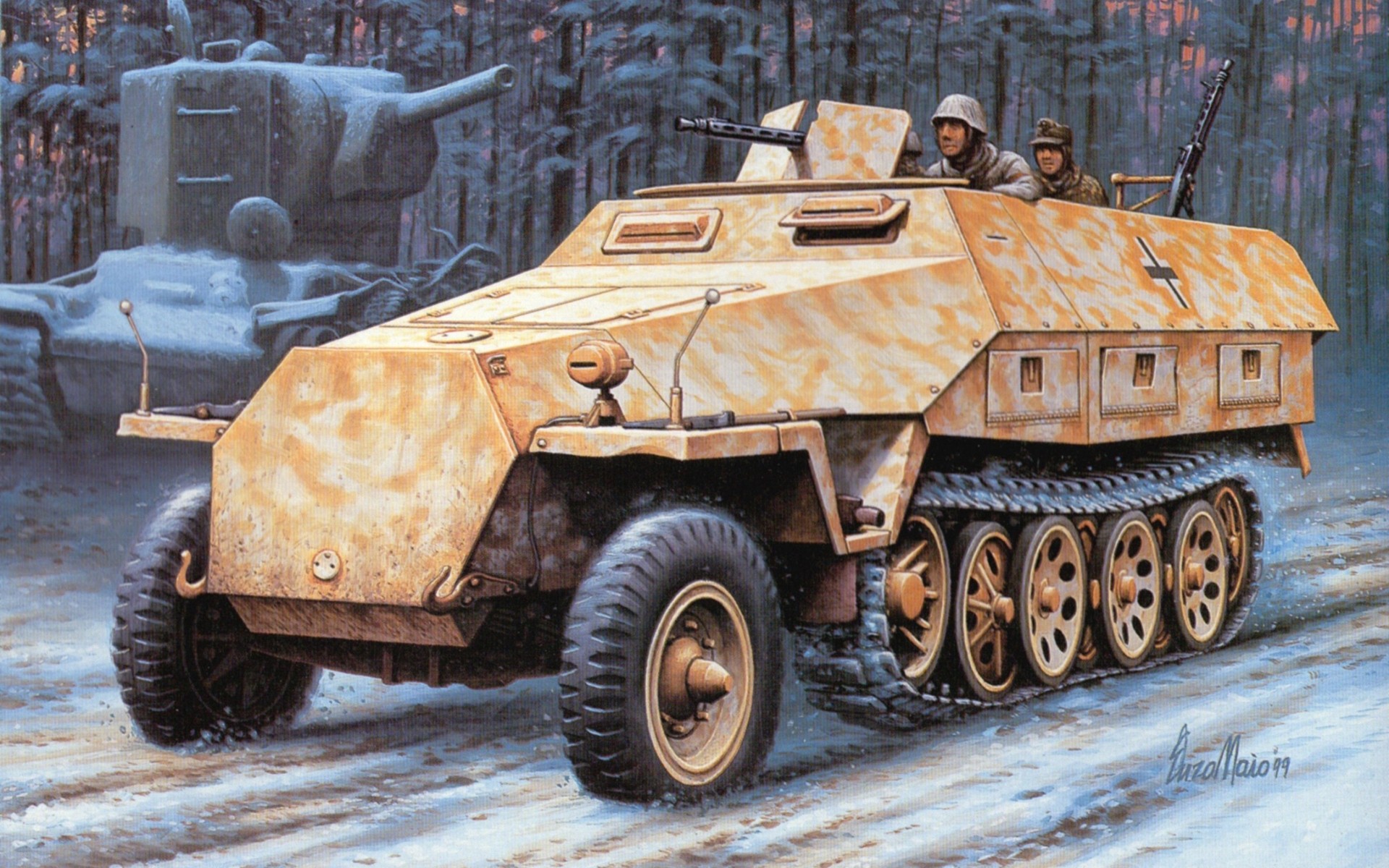 рисунок БТР Sd.Kfz. 251 Ausf. D