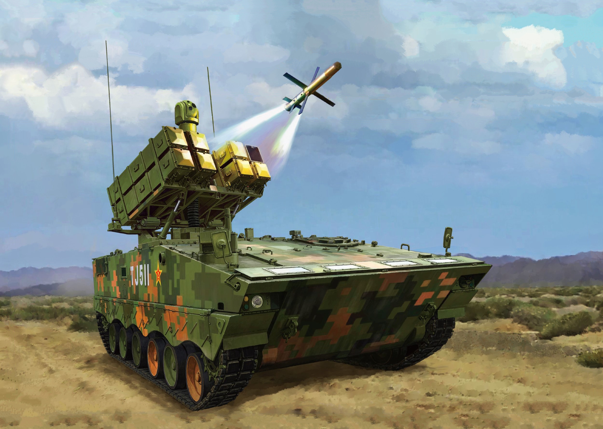 рисунок PLA HJ-10 Anti-Tank Missile