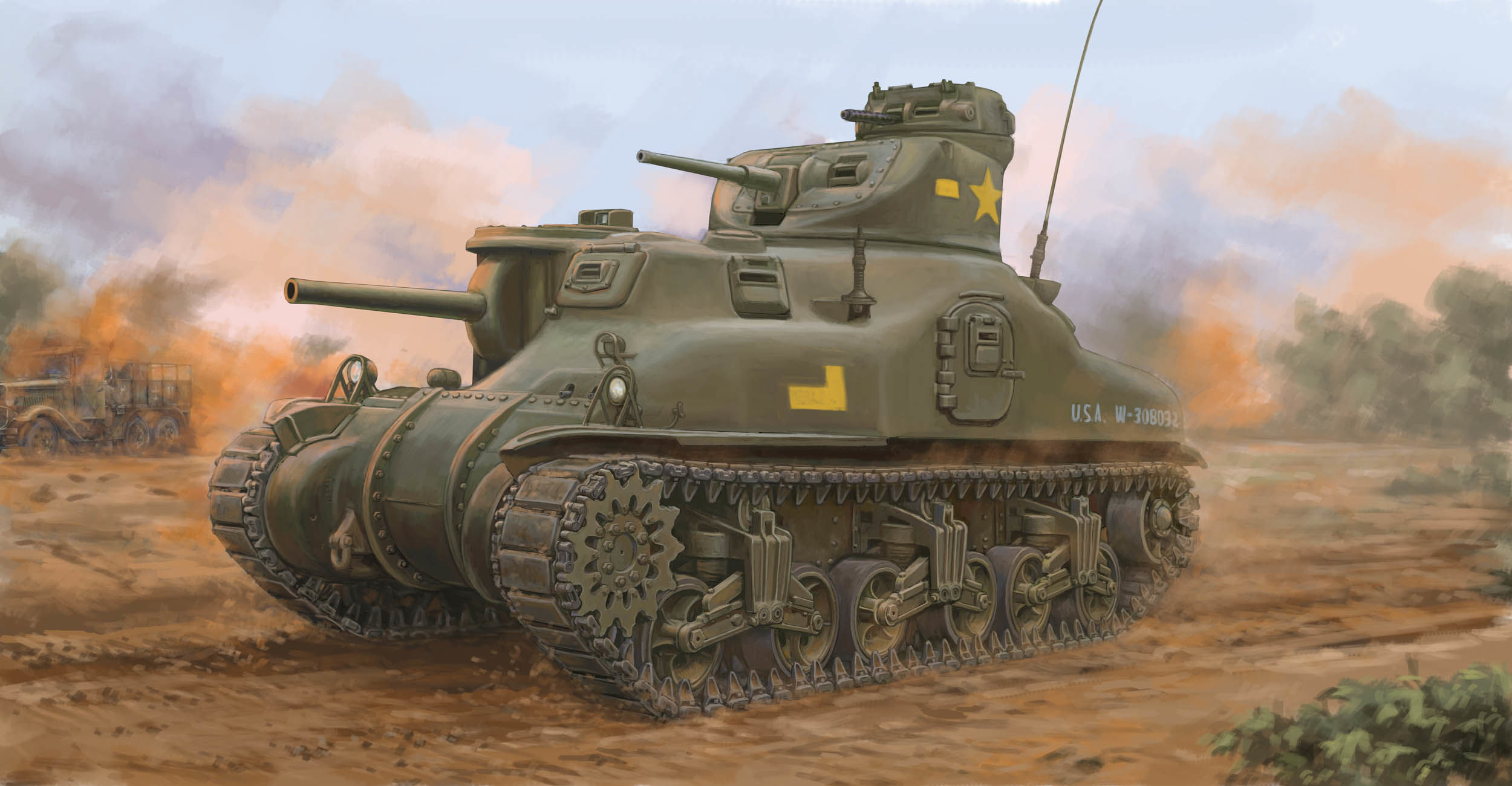 рисунок M3A1 Medium Tank