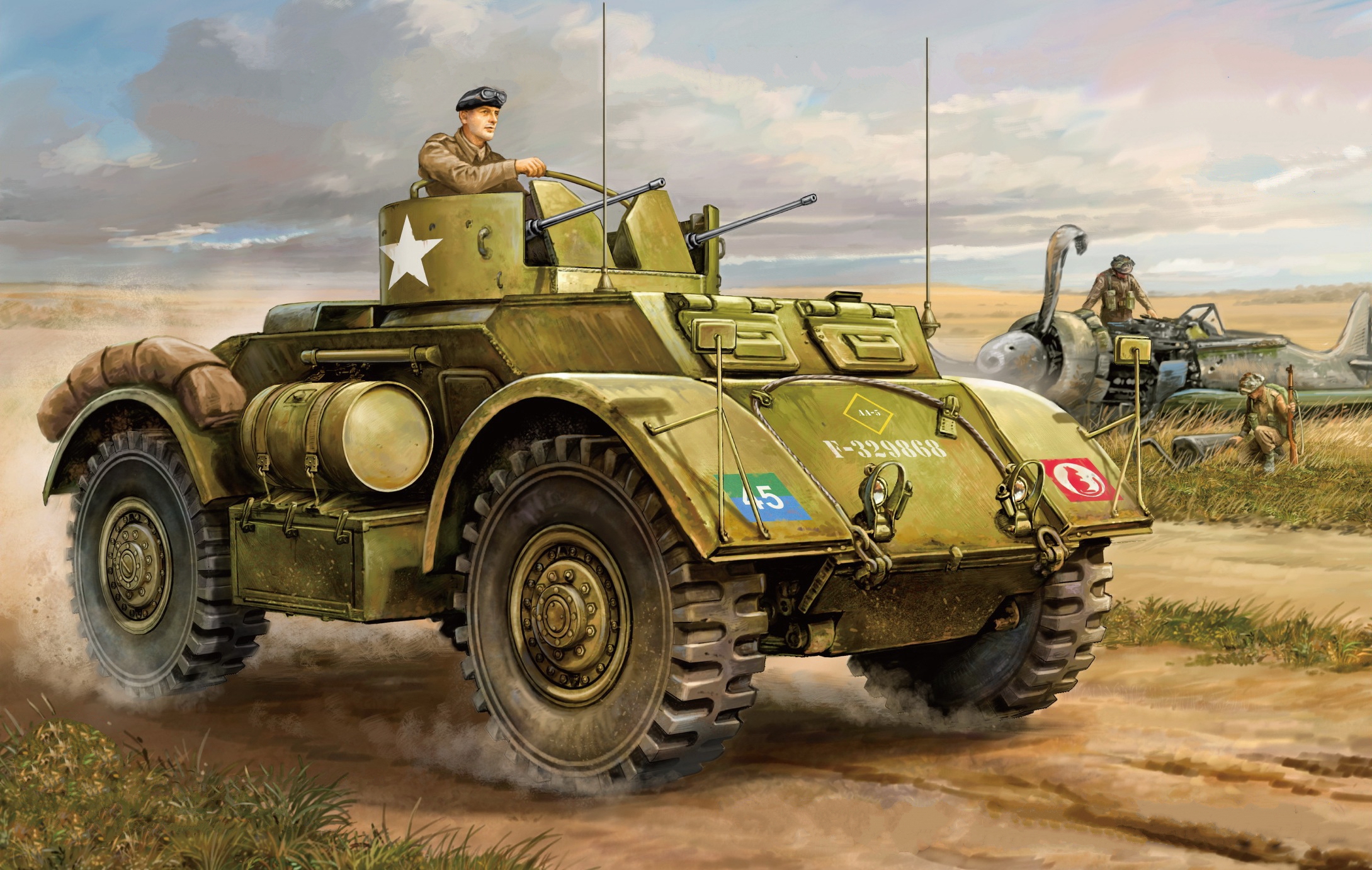 рисунок T17E2 Staghound AA Armoured Car
