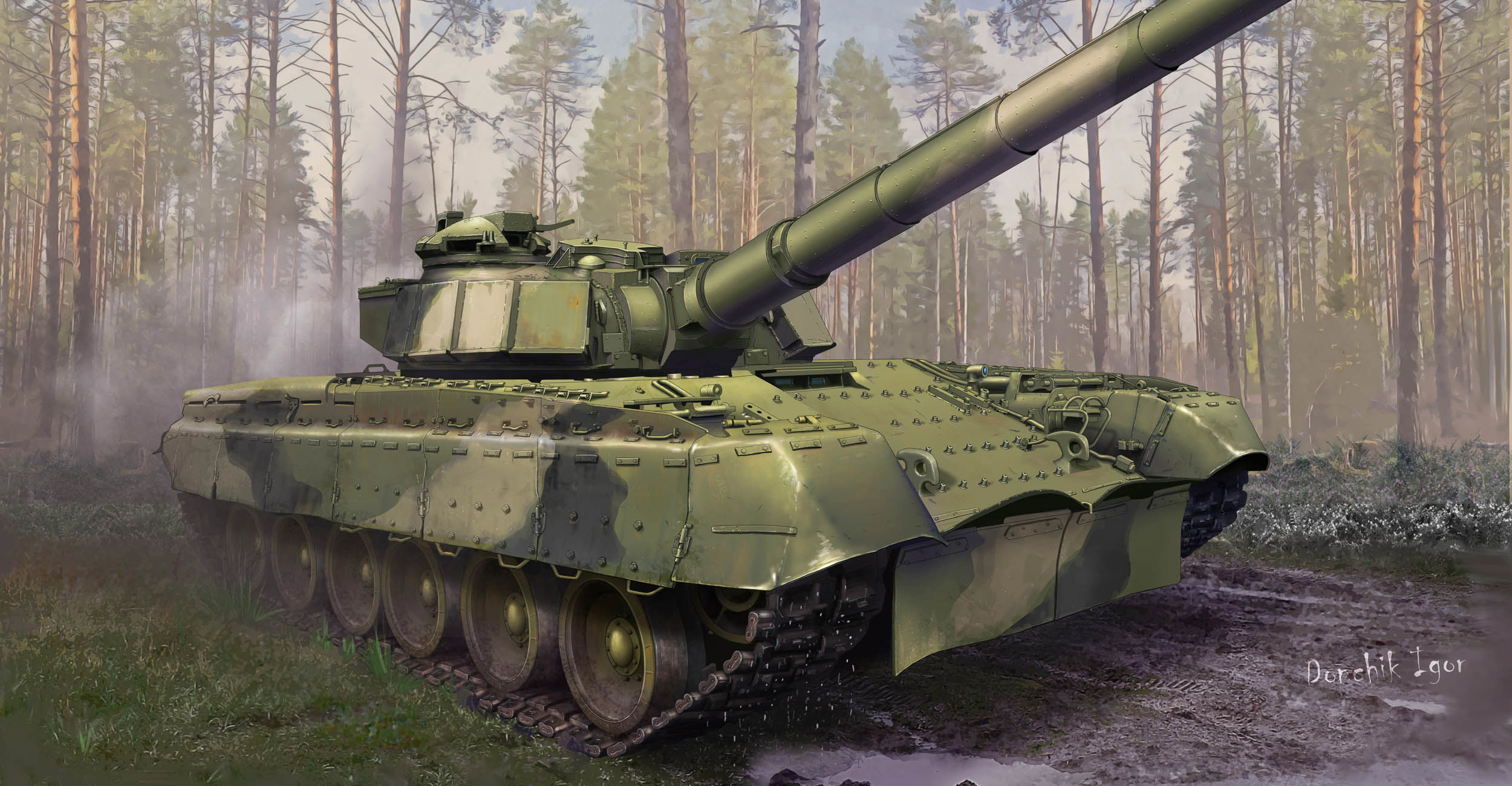 рисунок Soviet Object 292 Experienced Tank
