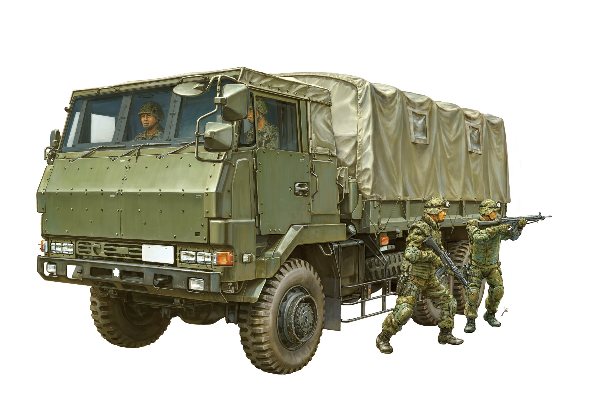 рисунок JGSDF 3 1/2t Truck With Additional Armor