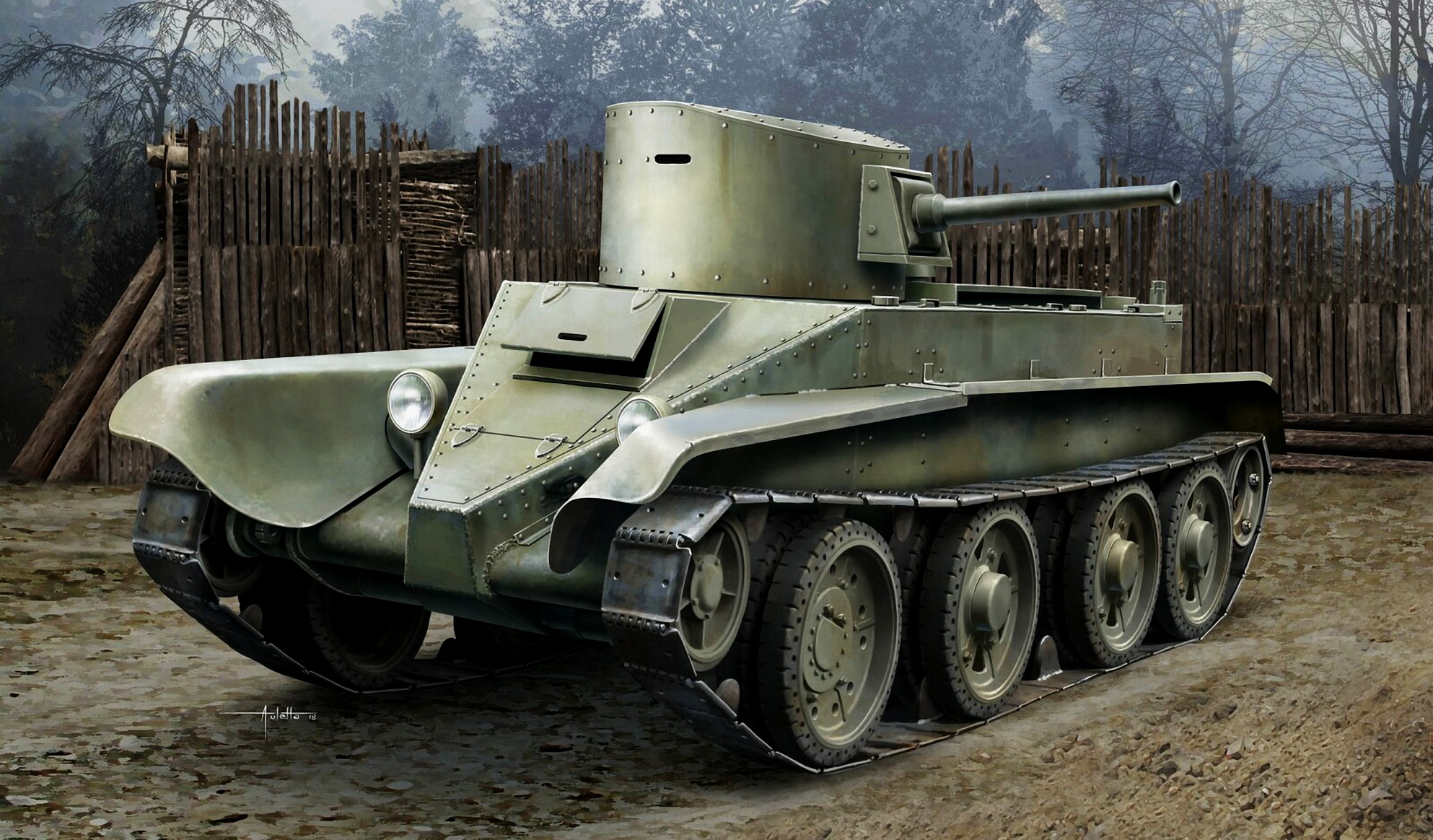 рисунок Soviet BT-2 Tank (Early)
