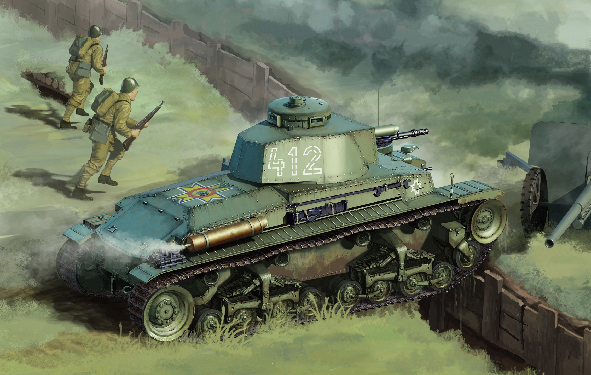 рисунок Scoda LT Vz.35 & R-2 Tank