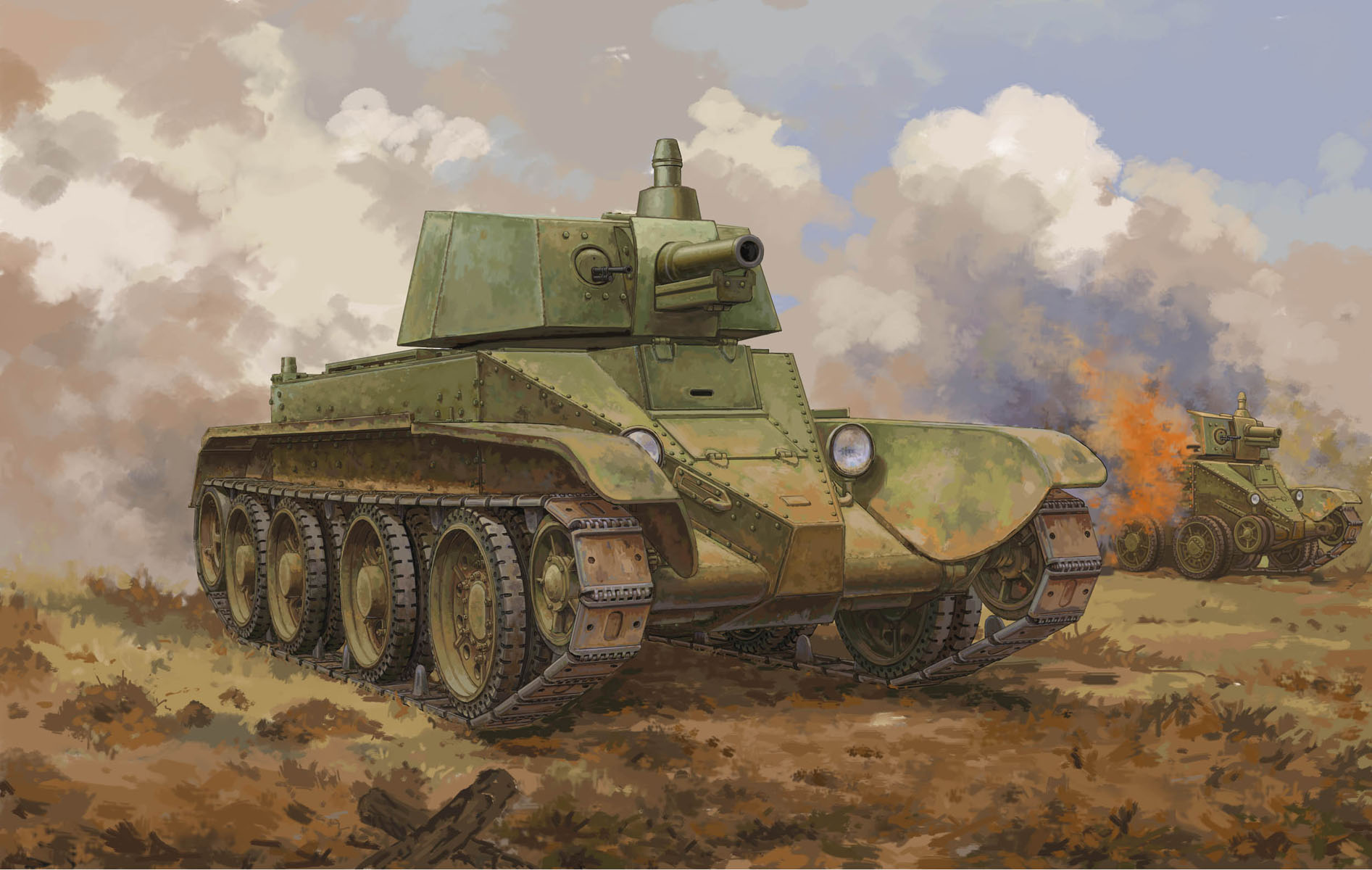 рисунок Soviet D-38 Tank