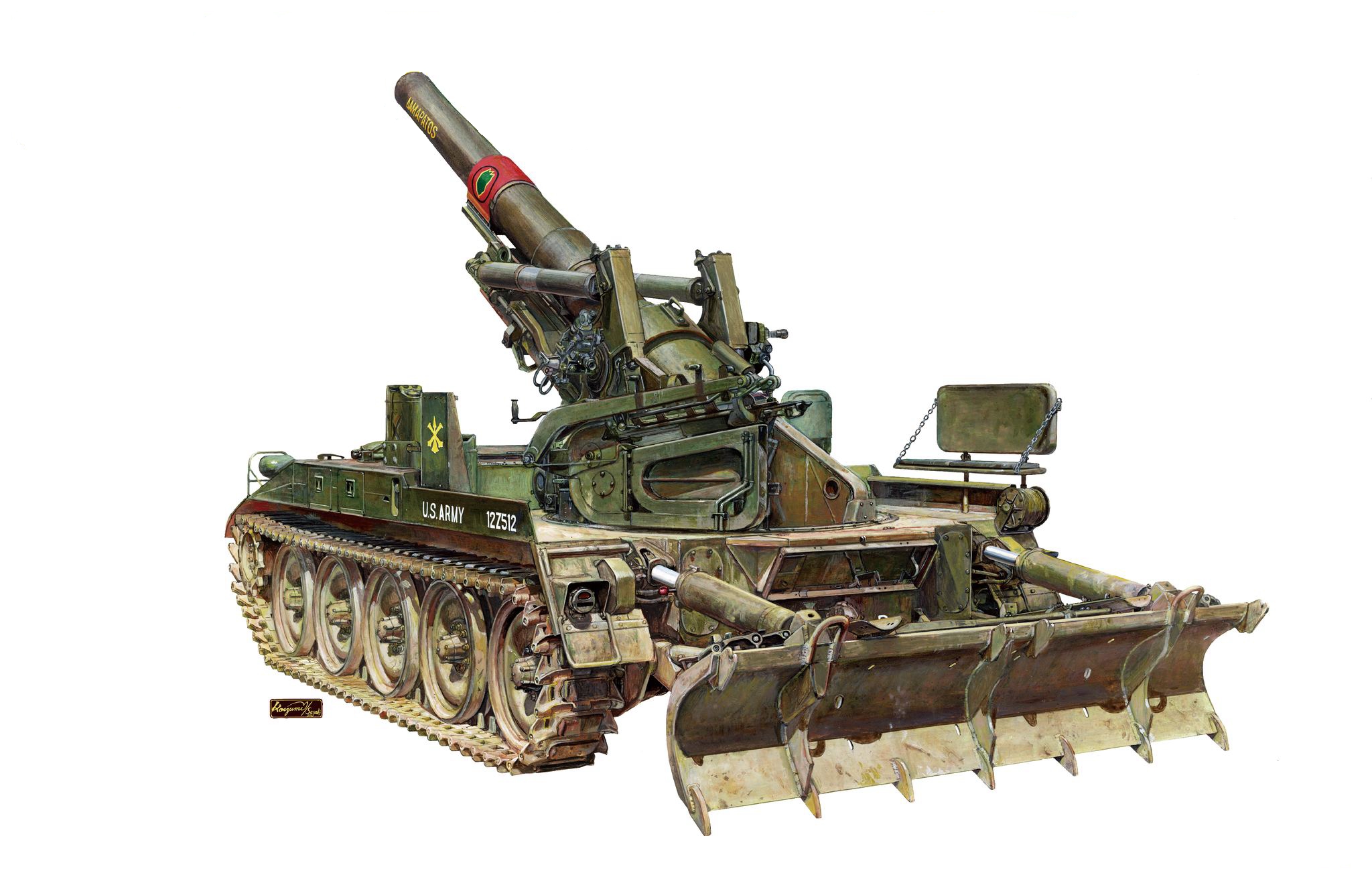 рисунок US Army M110 Howitzer