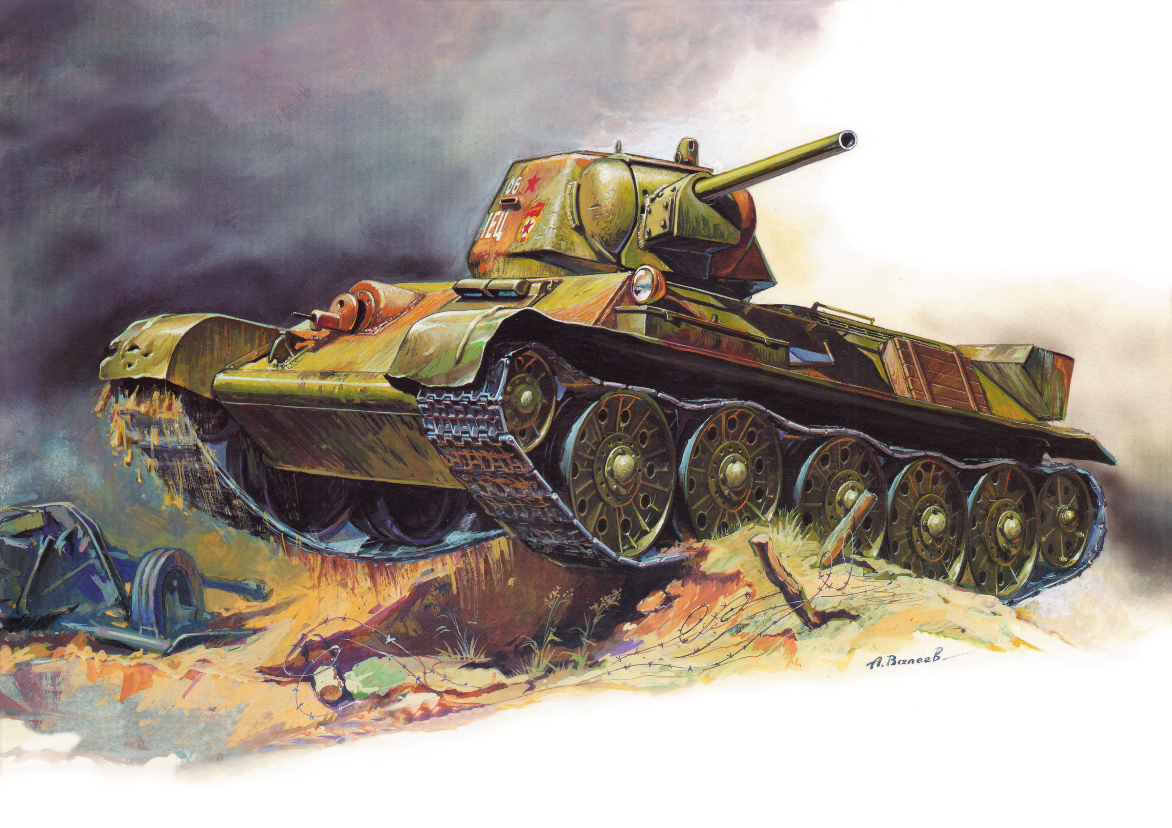 рисунок Советский средний танк Т-34/76 образца 1943 года