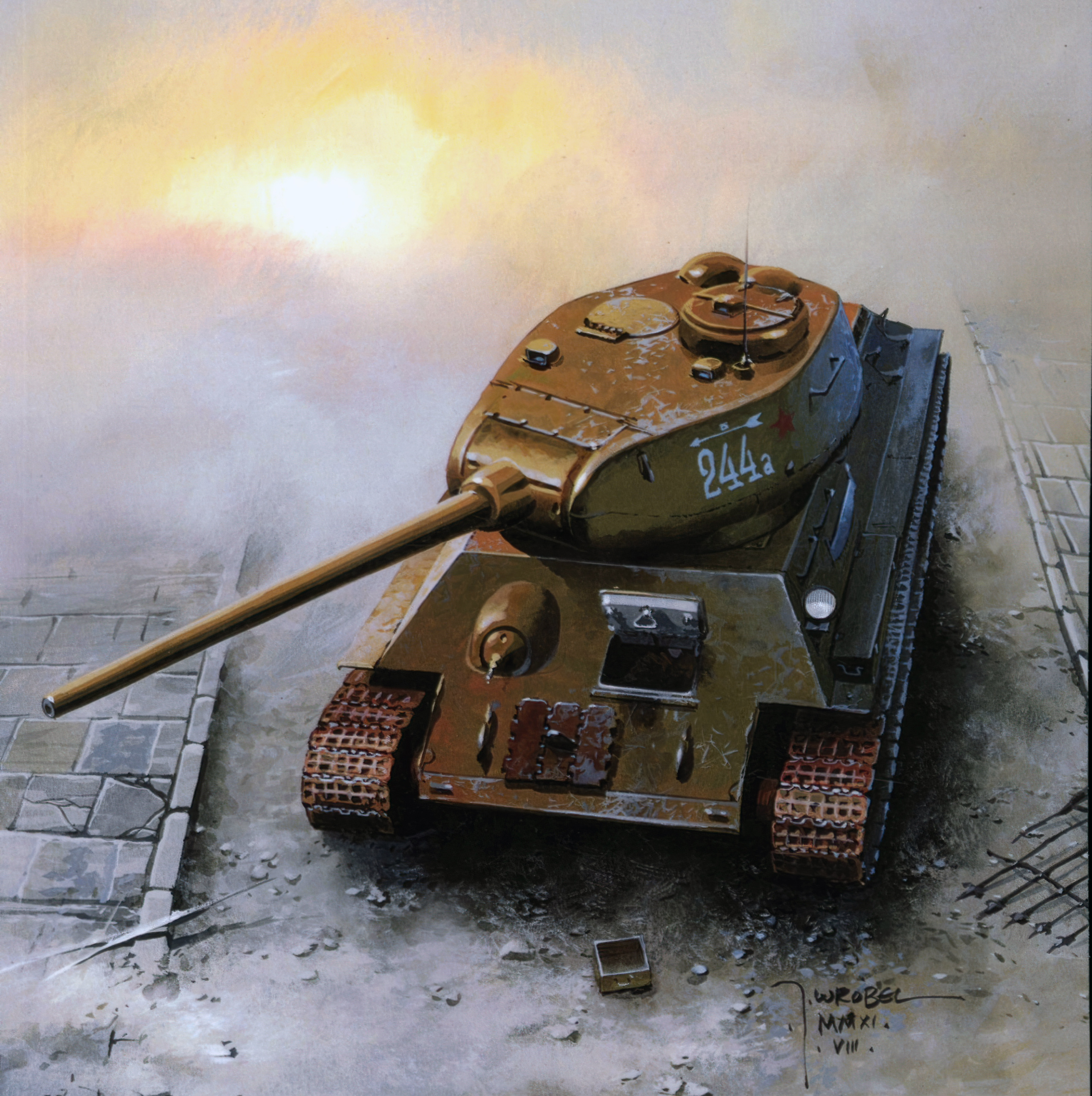 рисунок Танк Т-34-85