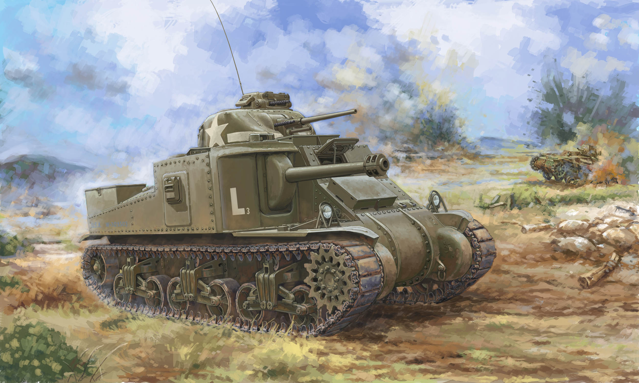 рисунок M3A5 Medium Tank