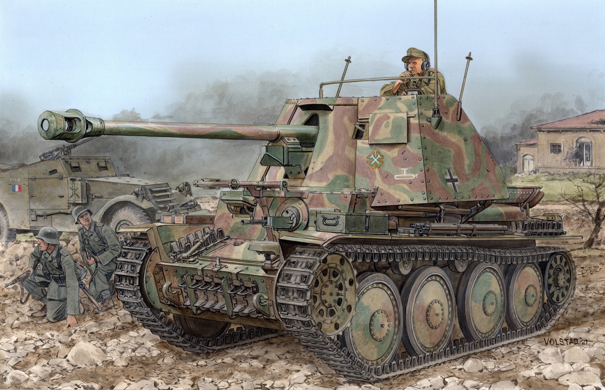 рисунок Sd.Kfz.138 Panzerjager Marder III Ausf.H