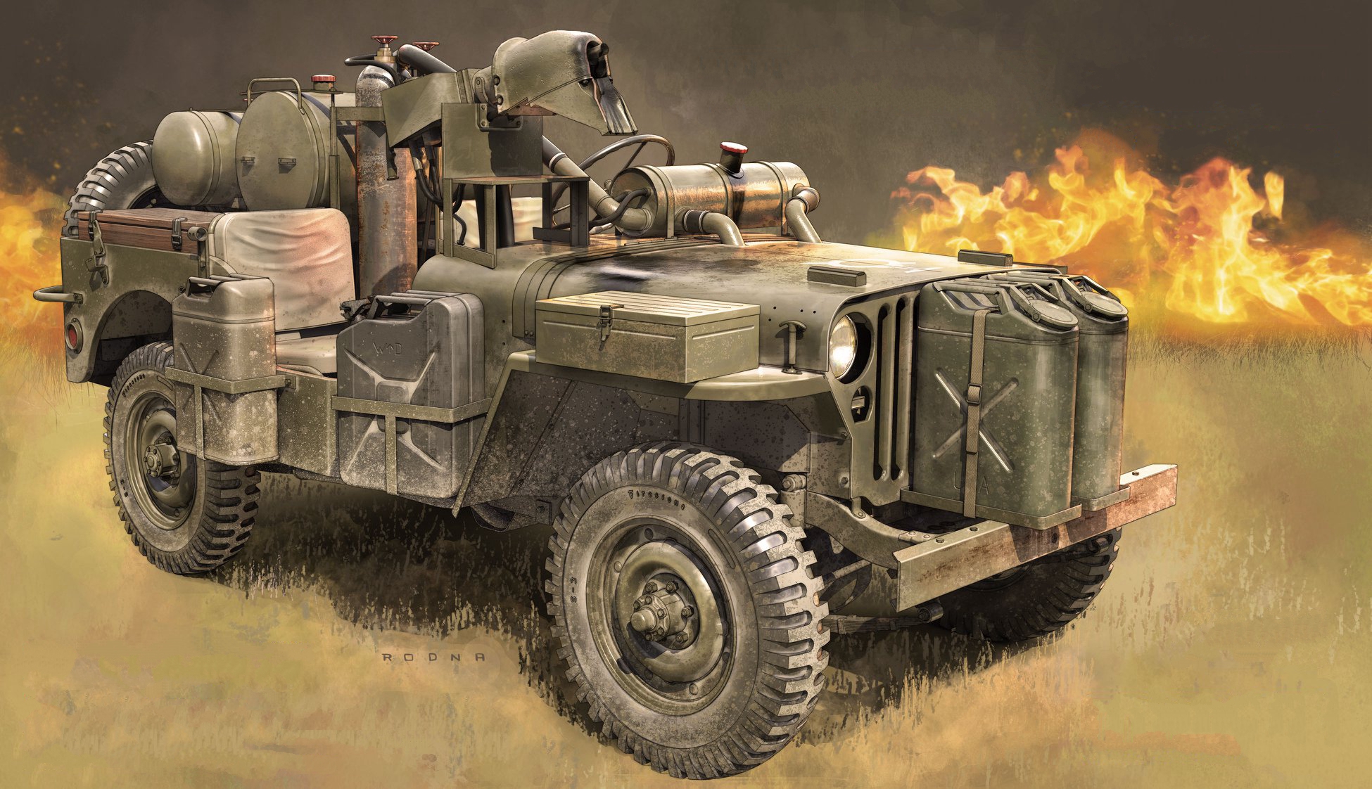 рисунок WASP Flamethrower Jeep