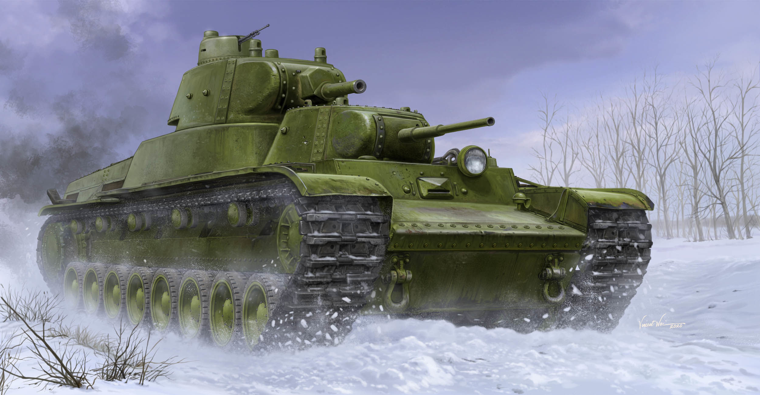 рисунок T-100 Soviet  Heavy Tank