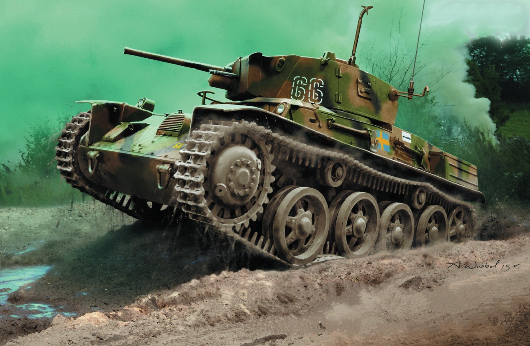 рисунок Stridsvagn M/38 Swedish Light Tank